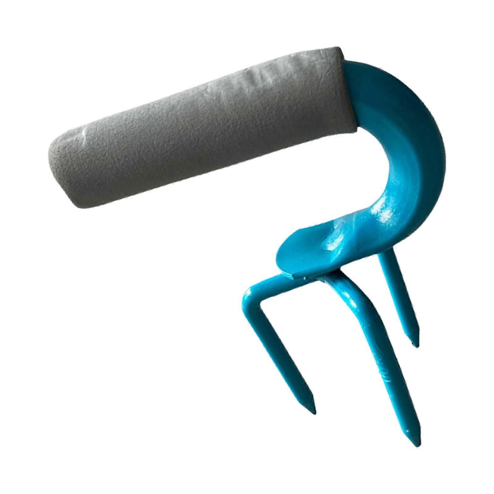 Manual Garden Tool With Ergonomic Grip For Soil Loosening Tool And Yard Maintenance, Steel Head, Blue