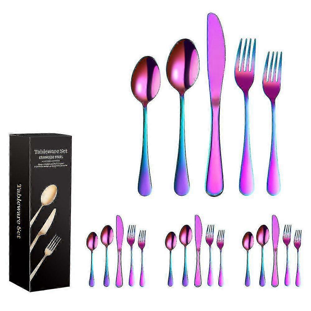 20pcs Flatware Cutlery Tableware Set Stainless Steel Knife Fork Spo...