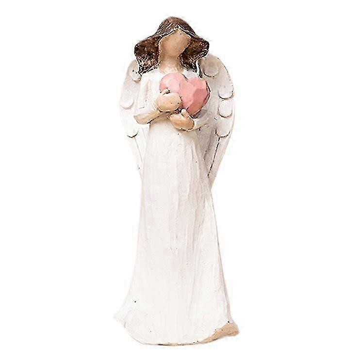 Light luxury soft decoration desktop porch TV cabinet coffee table home wine cabinet ornaments angel resin pure white pink heart angel