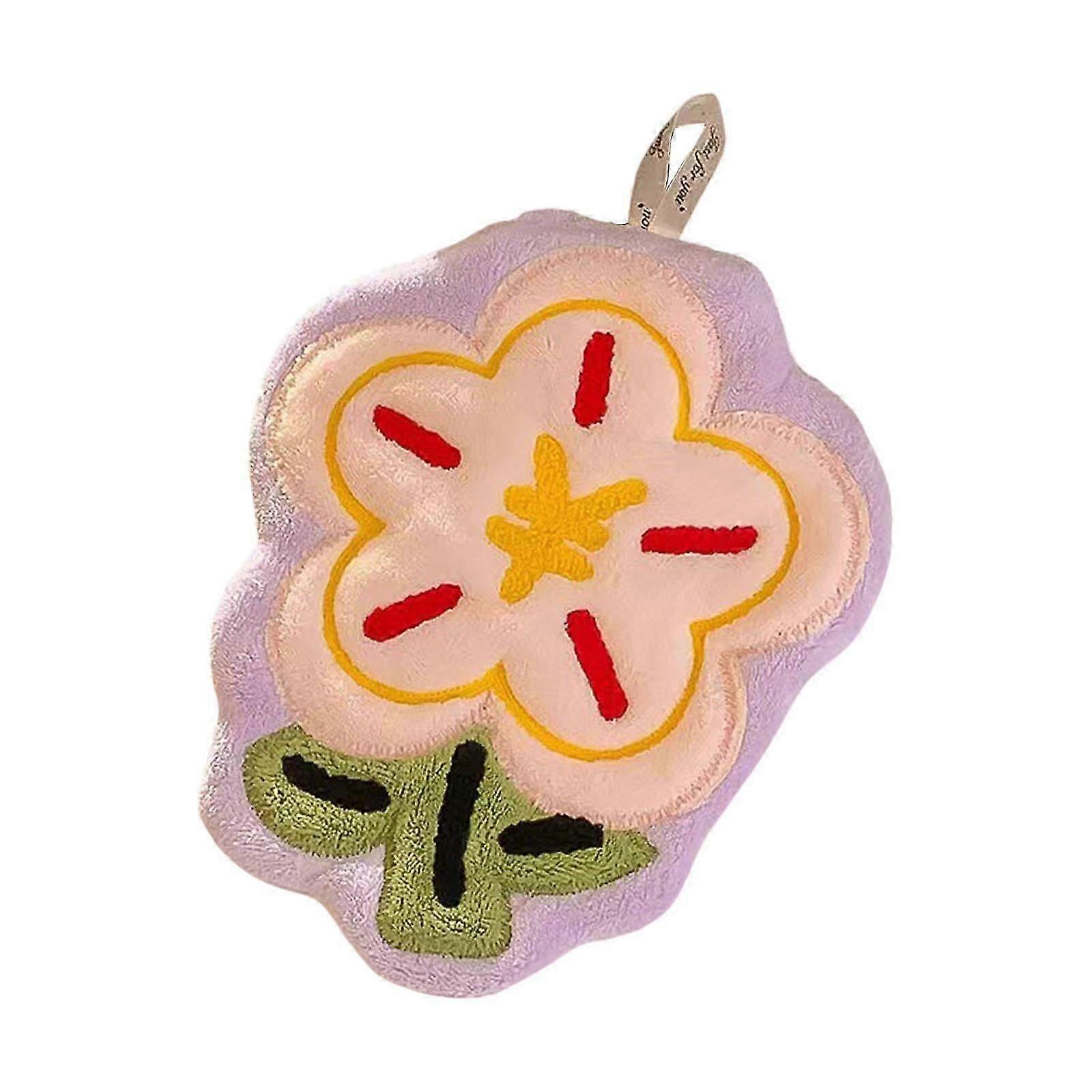 Floral Hand Towel With Hanging Loop Washcloth Bathroom Towel Reusable Cute Small