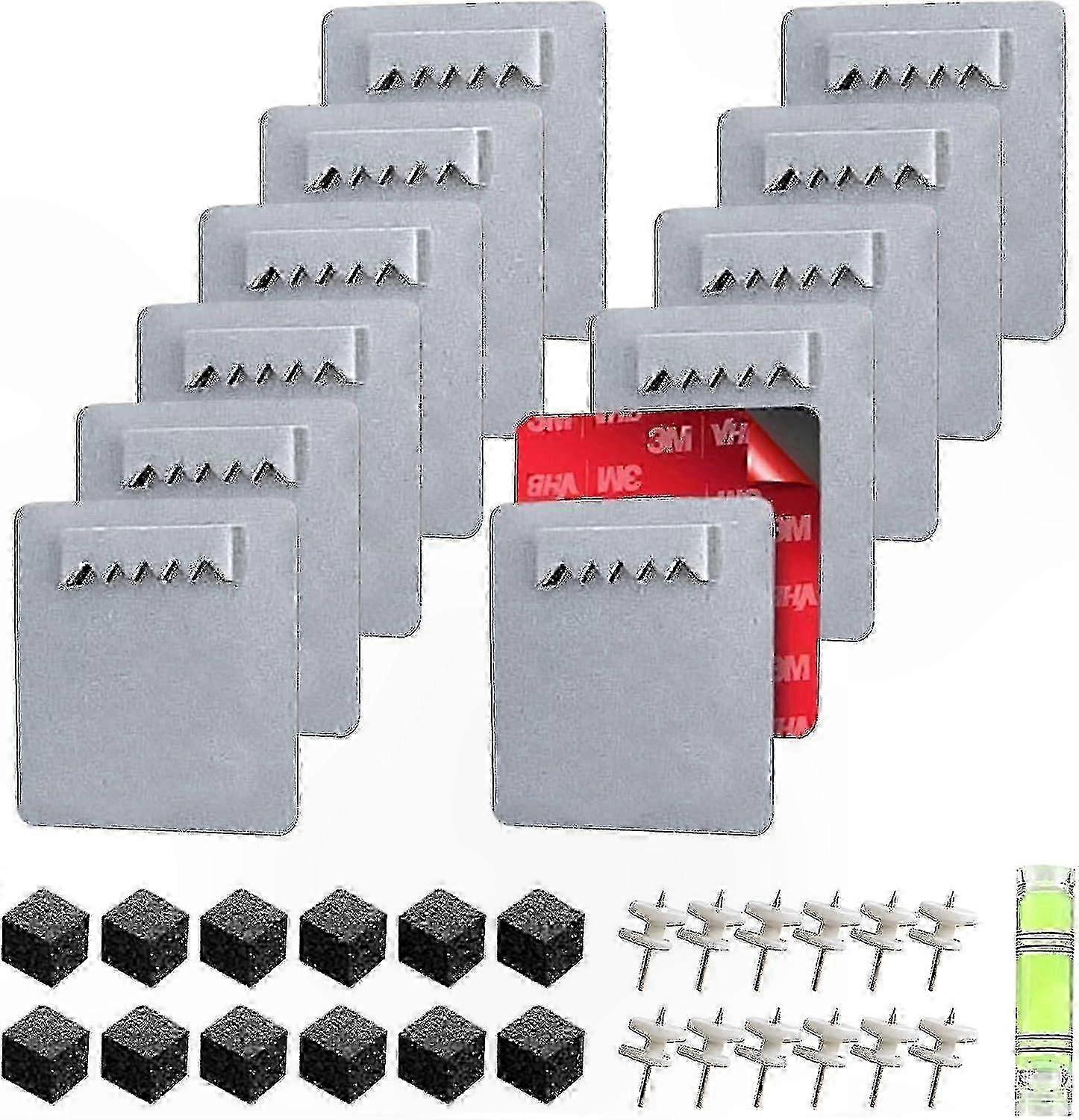 12-Pack Non-Drill Adhesive Hooks for Pictures and Mirrors Easy-to-Use Wall Mounts for Hanging Photos and Decorative Items