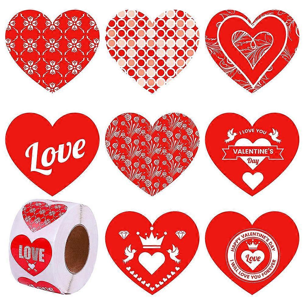 Valentine's Day Stickers Heart For All Ages 3.80X3.80X0.10CM Heart Pattern Sealing 1 Roll