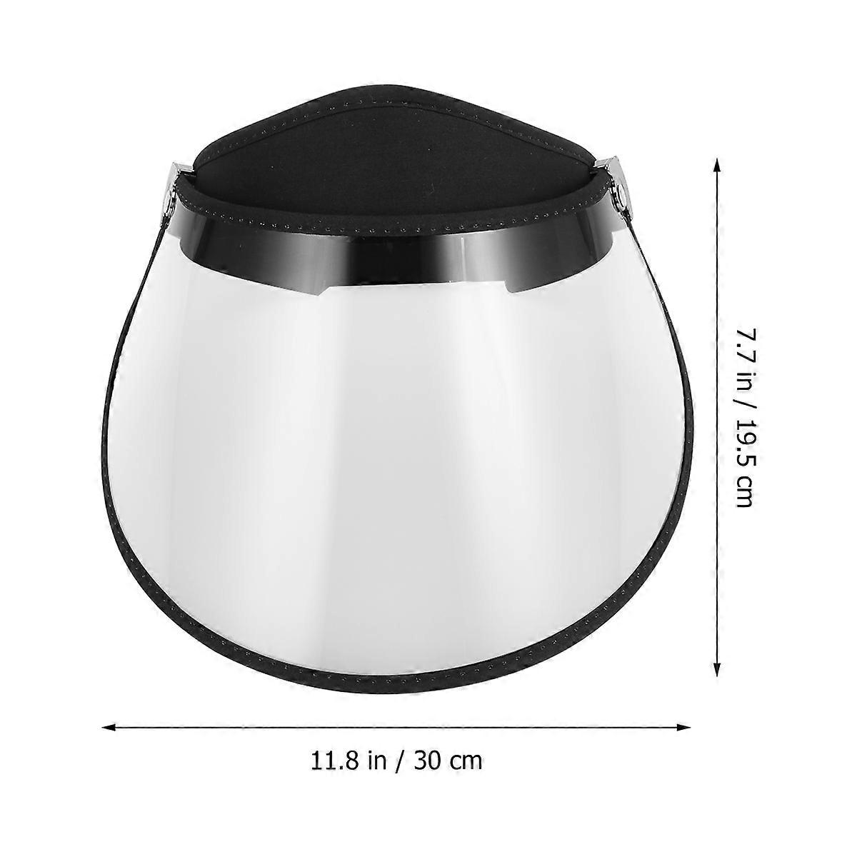 Protective Cap with Transparent Face Cover for Outdoor Riding and Running in Black Made of Nylon PC 6.5"x8"