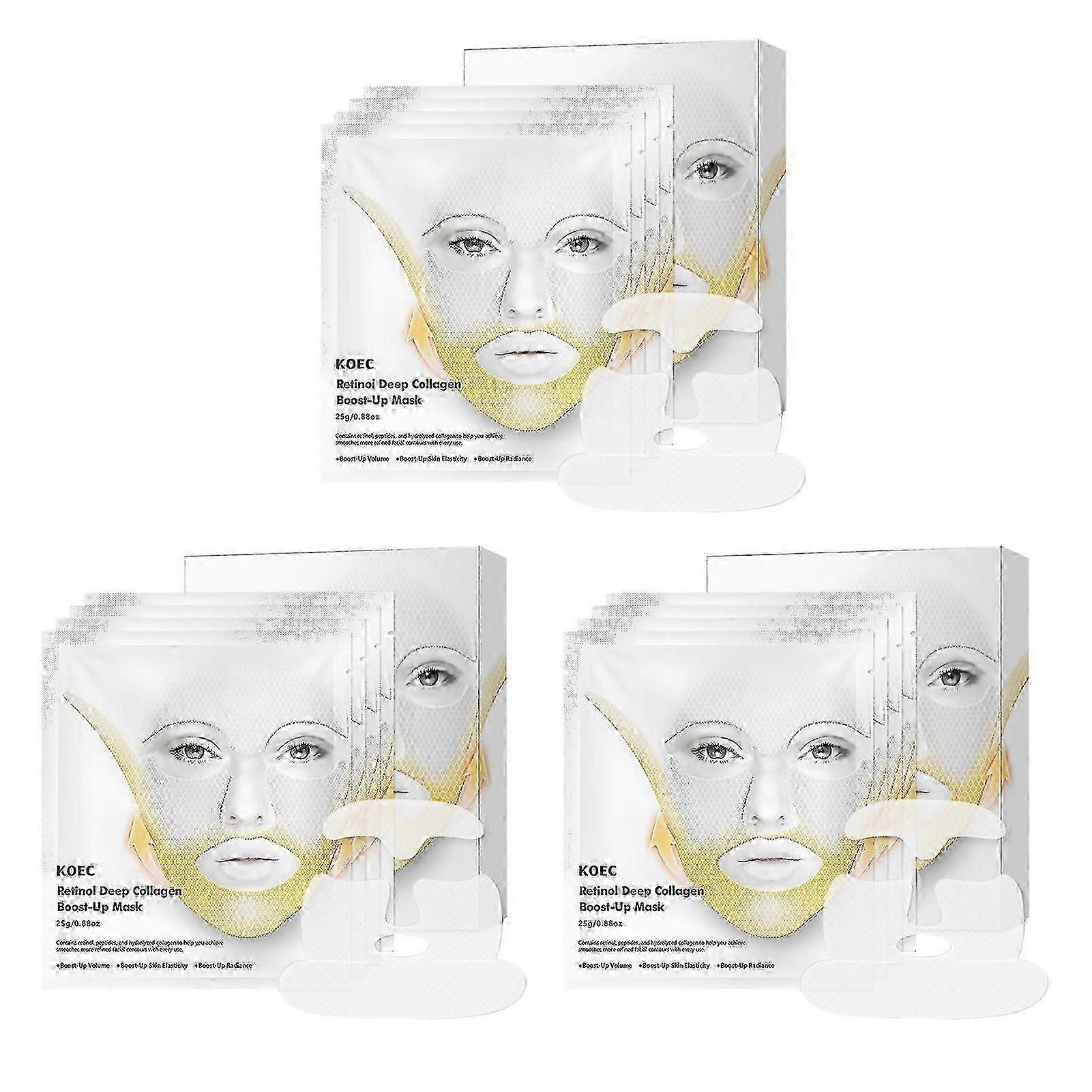 Deep Collagen Retinol Tension Boost Up Mask, Face Tightening Lifting Mask for V-Line, Smile Line & Forehead Wrinkles