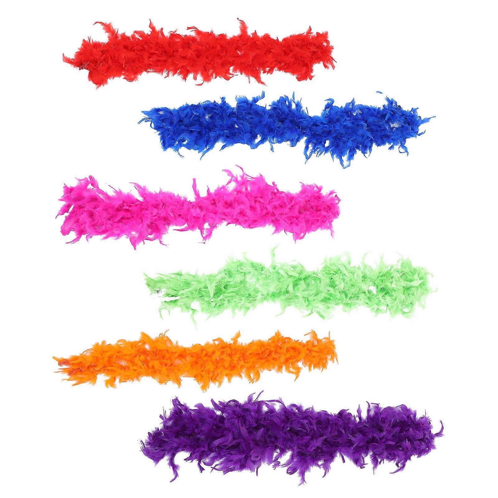 6Pcs Turkey Plume Strips Plume Strips Stage Props Costume Decoration Accessories