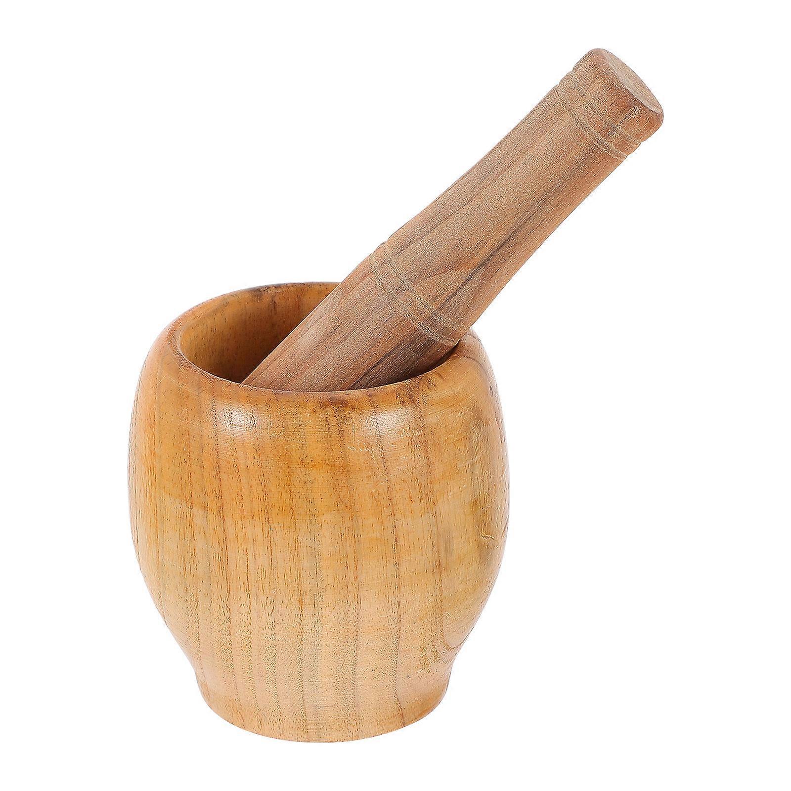 Garlic Masher Wooden Kitchen Tool for Food Manual Use 1Pcs
