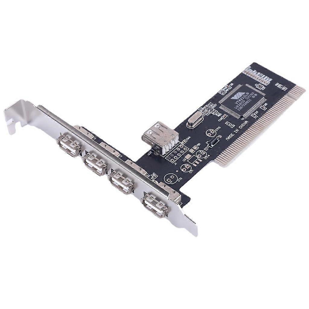 PCI to 4 USB 2.0 Expansion Card for Desktop PC Controllers, 32-Bit 33MHz, High-Speed USB Ports, Compatible with Windows