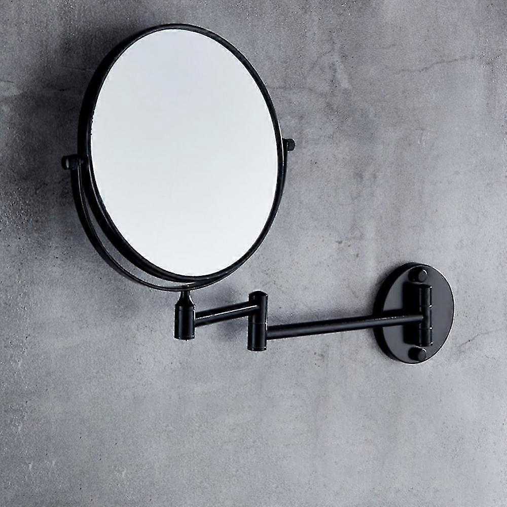 Vikbar teleskopväggmonterad sminkspegel (svart)