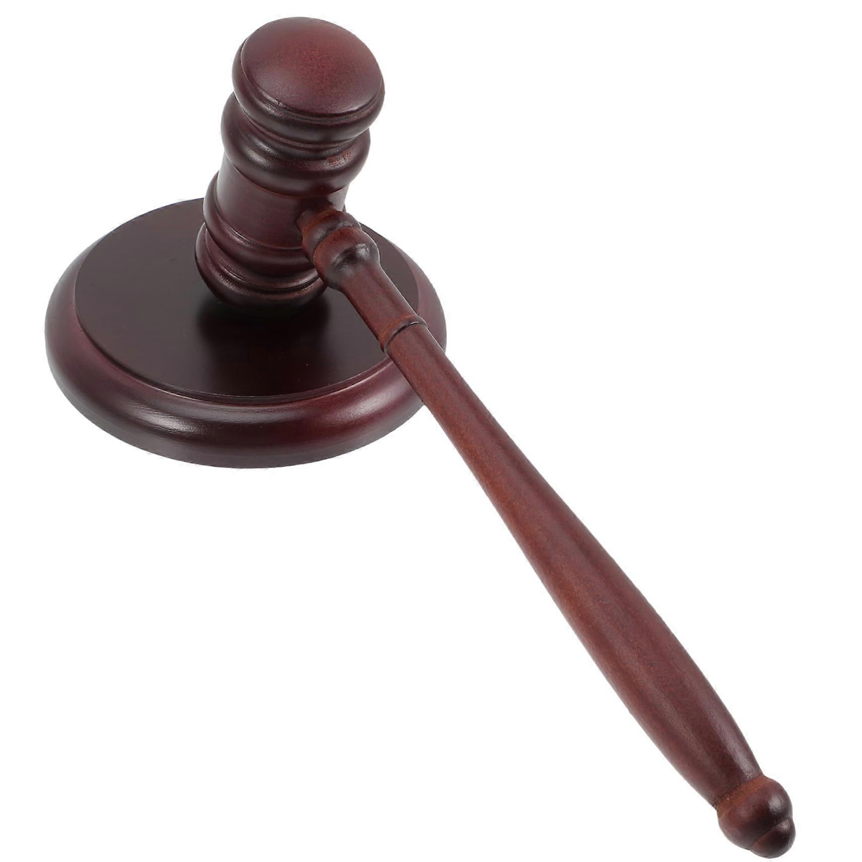 Solid Wood Auction Gavel With Comfortable Grip Sound Block Portable Lightweight Wooden Hammer Lawyers Judges Courtrooms