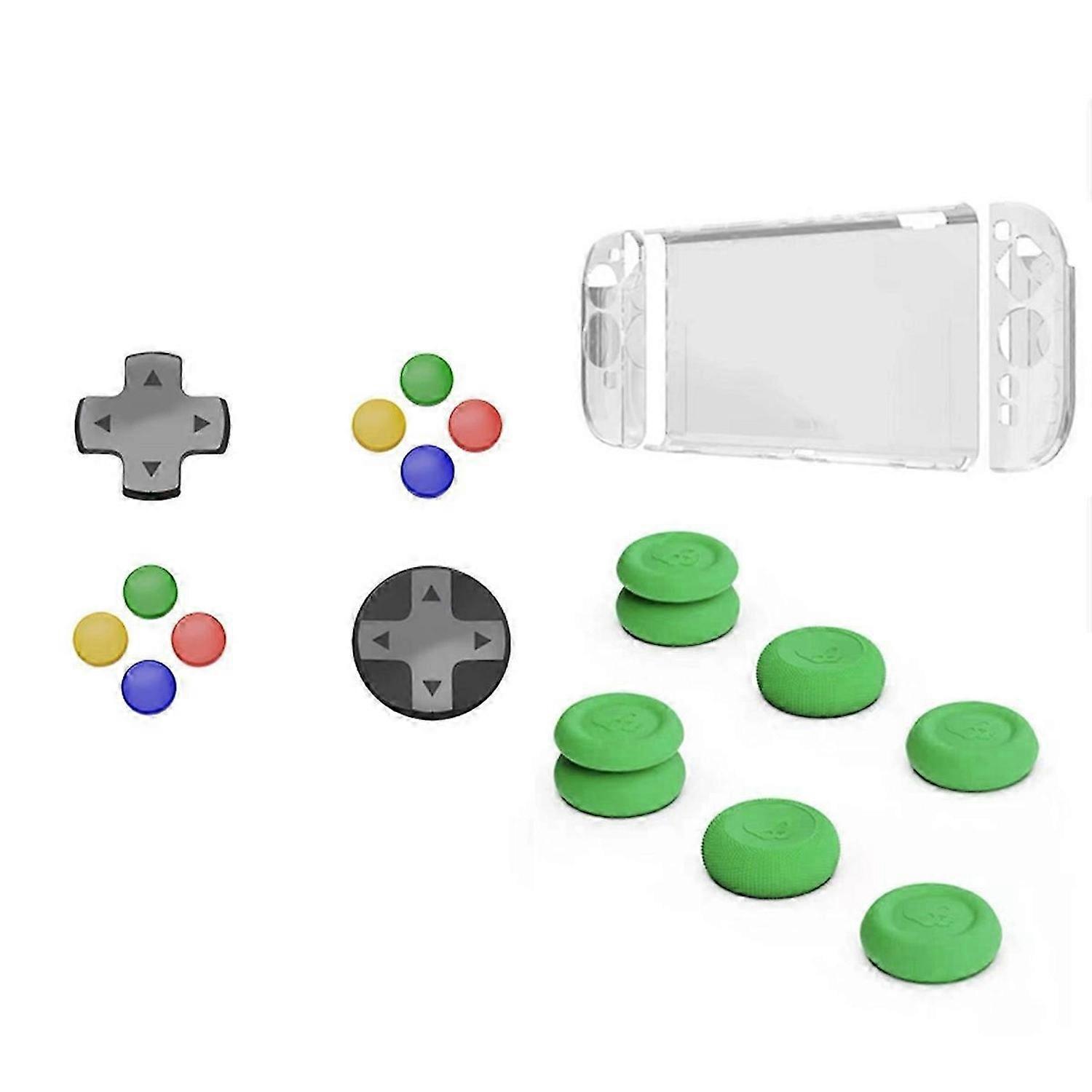 For Switch 2 Protective Case+D-Pad Button Cap Kit+Thumb Grip Set Split Protective Case for 2