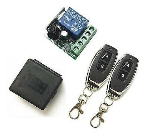 Wireless Switch, DC 12V 1CH Remote Control Switch with 2 Remote Controls