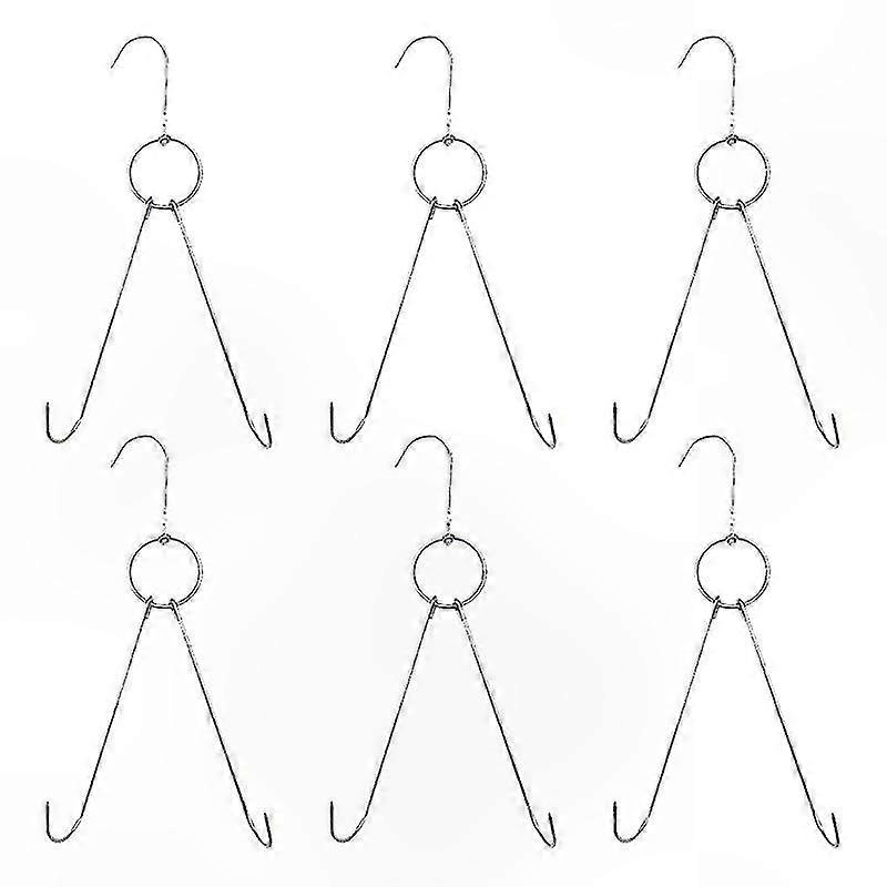 Set of 6 Double Hooks for Hanging