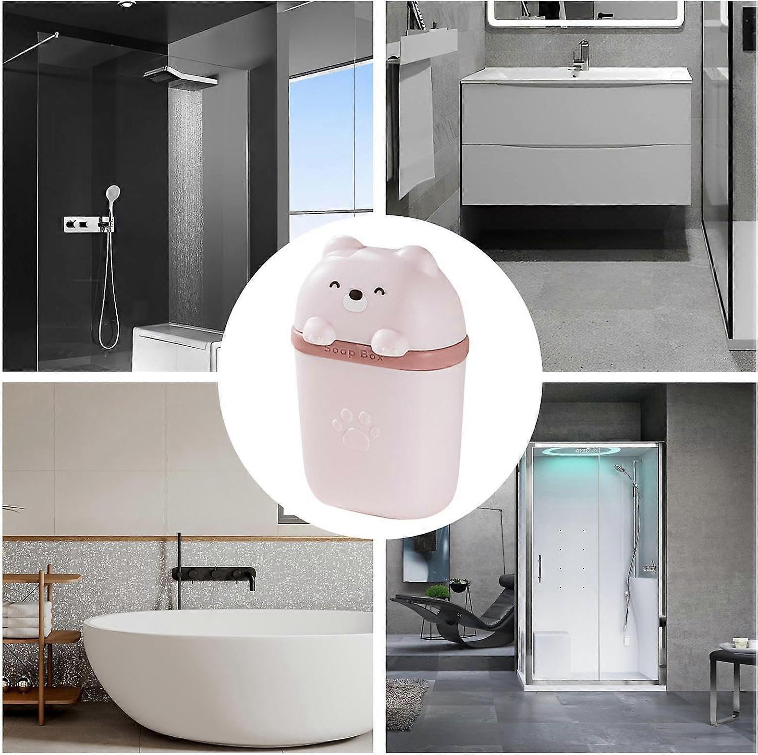 Solid Shampoo Holder BearShape Travel Box With Drainage Hole QuickDrying Compact Portable Yellow Pink White