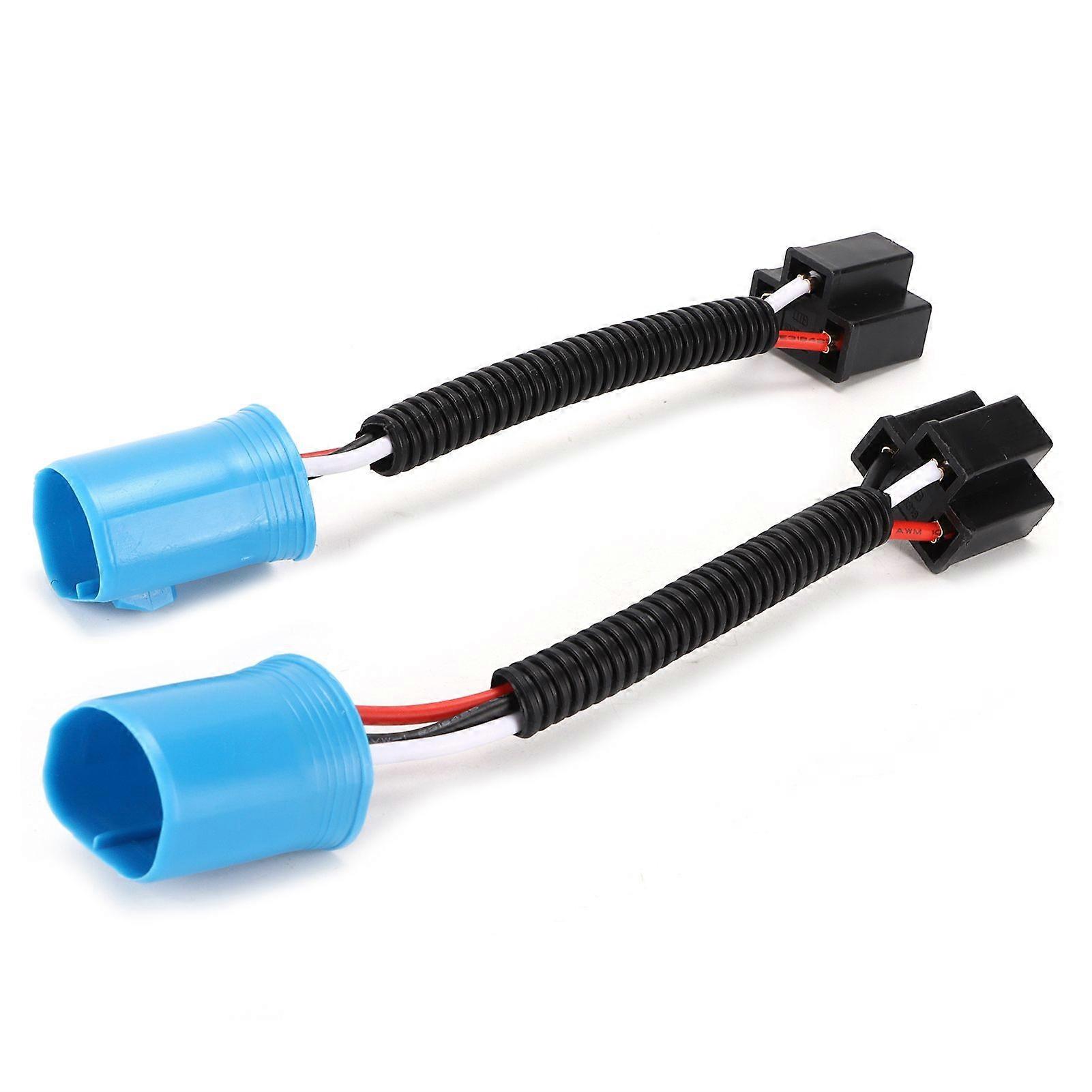 2pcs 9007 Male to H4 9003 Female Wire Harness Connector Adapter Replacement for Hummer H2 Headlight 12V24V