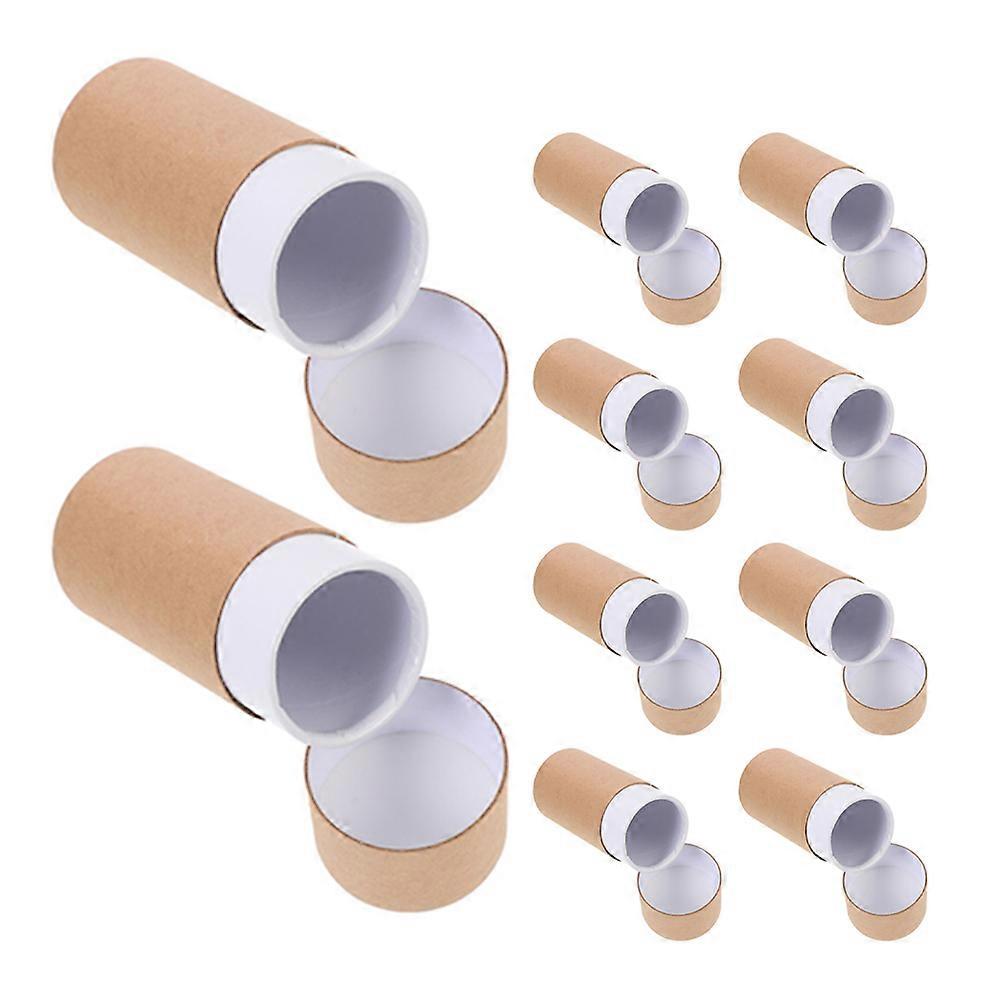 10Pcs Kraft Paper Cardboard Tubes for Storage Use Compact Beige Packaging