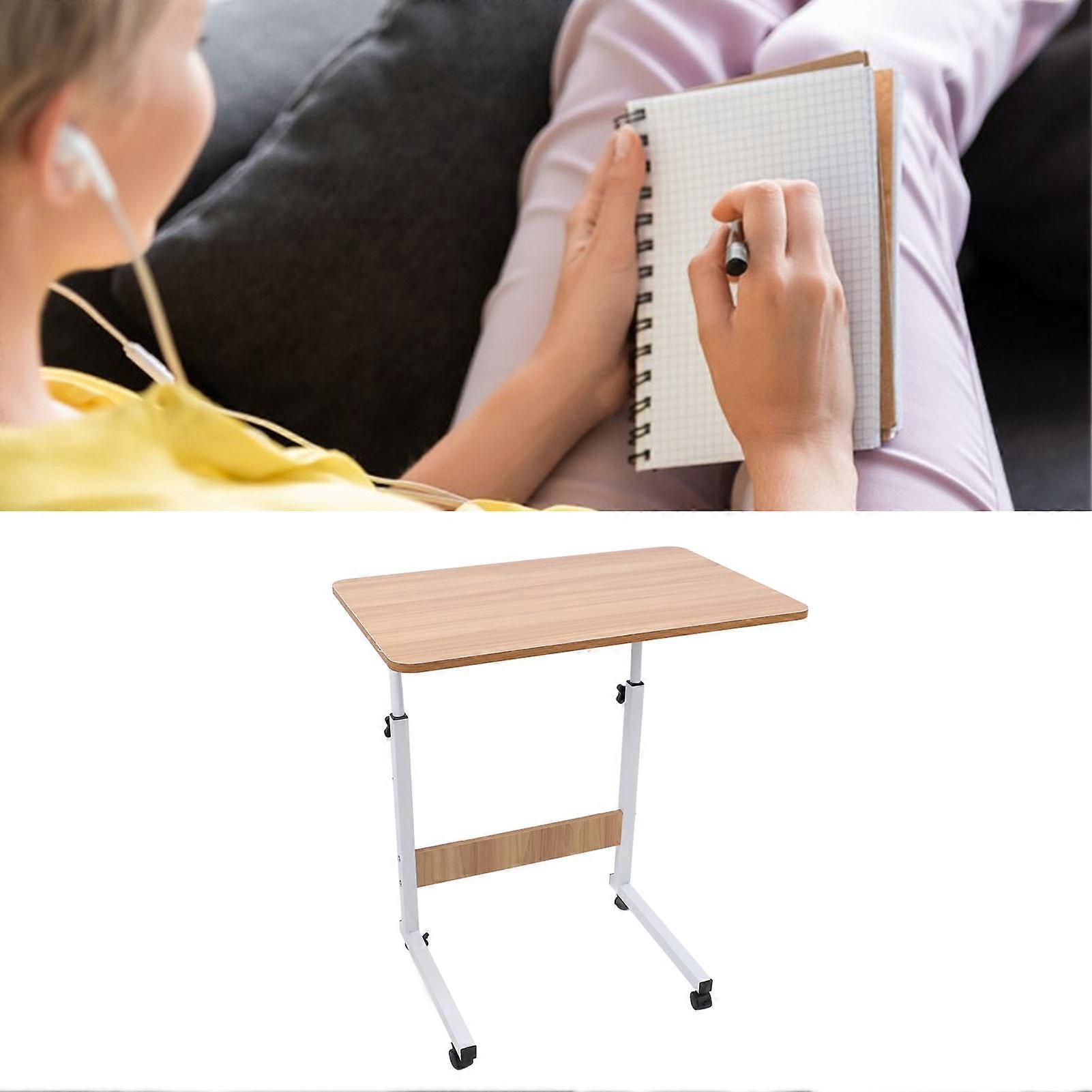 Mobile Laptop Desk Cart 31.5x15.7in Walnut Adjustable Height