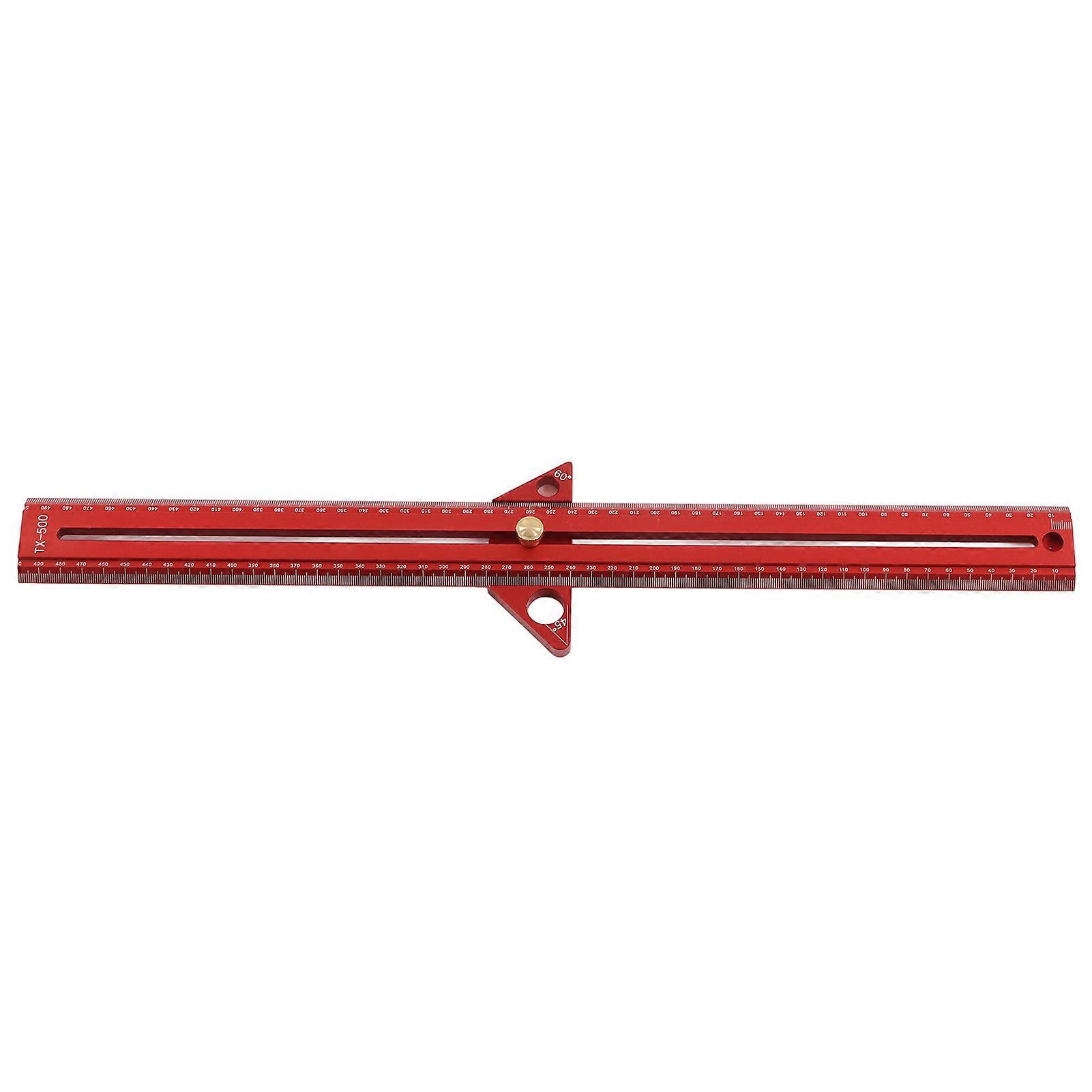 Règle de mesure d'angle multifonctionnelle en alliage d'aluminium, 50 cm/19,7 pouces, pour le travail du bois
