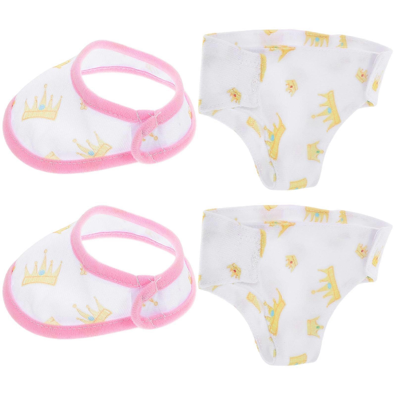 Bibs For Baby Dolls Underwear Set Enhance Cuteness Social Interaction For Children 2 Sets