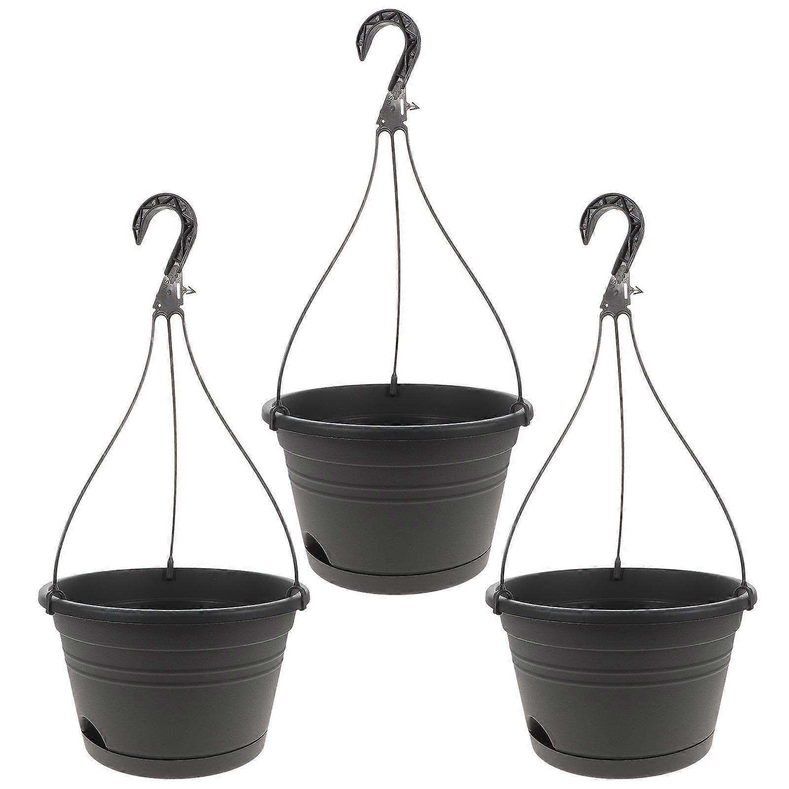 Protective Balcony Fence Hanging Planters for Storage Use 3Pcs Plastic Pots