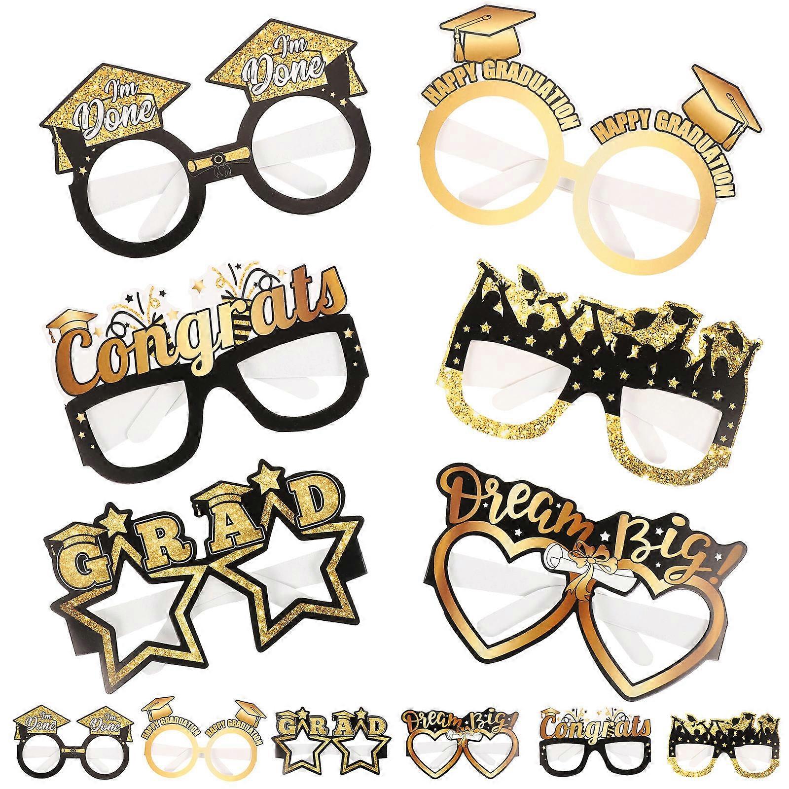 Graduation Paper Glasses Eyewear for Photo Prop Use 36Pcs Multicolor Set