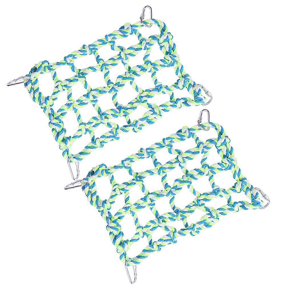 Birds Hammock for Climbing 2Pcs Green Parrot Climbing Rope Set