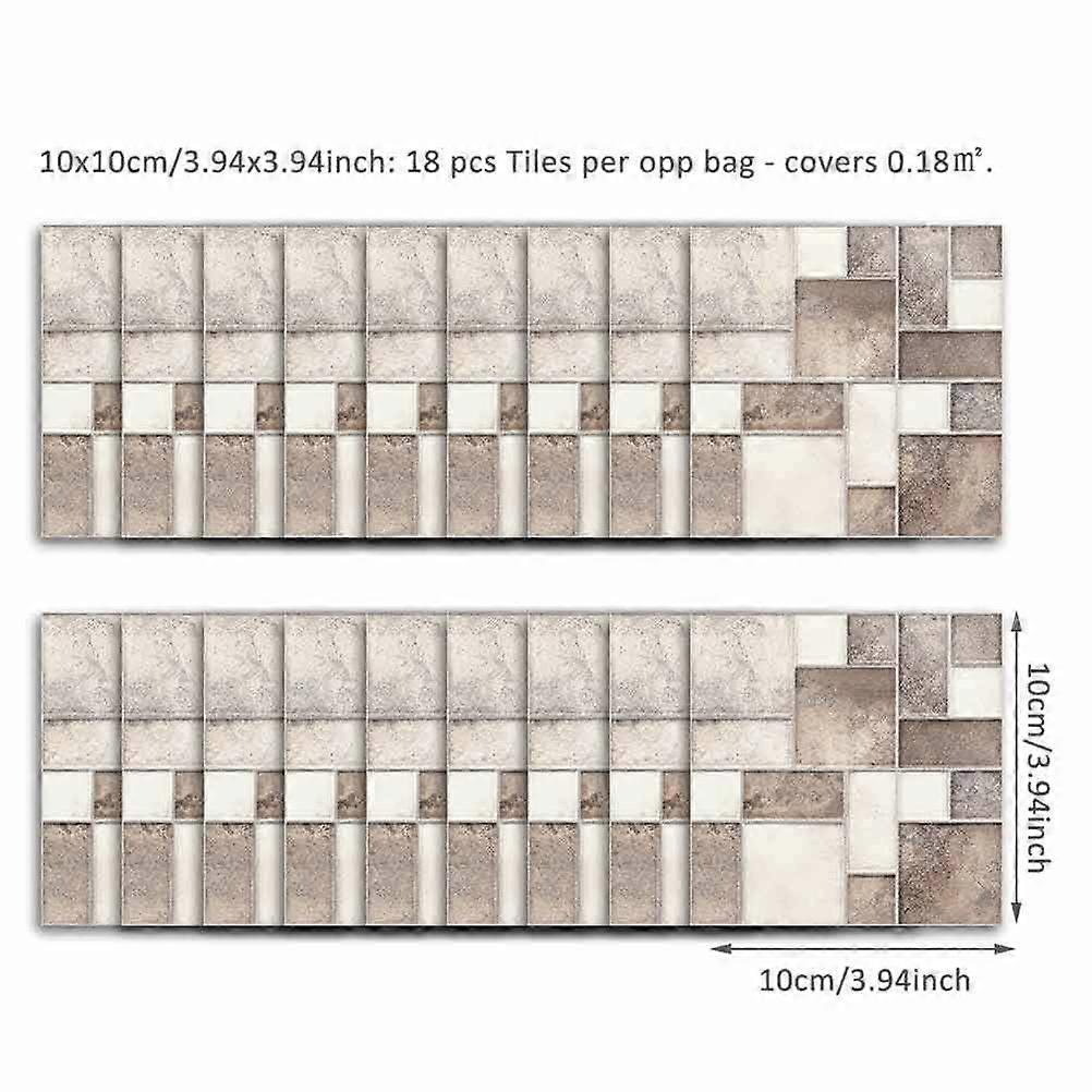 Tile Decals Imitation Wall Decals for Kitchen Decoration Multi Adhesive 18Pcs