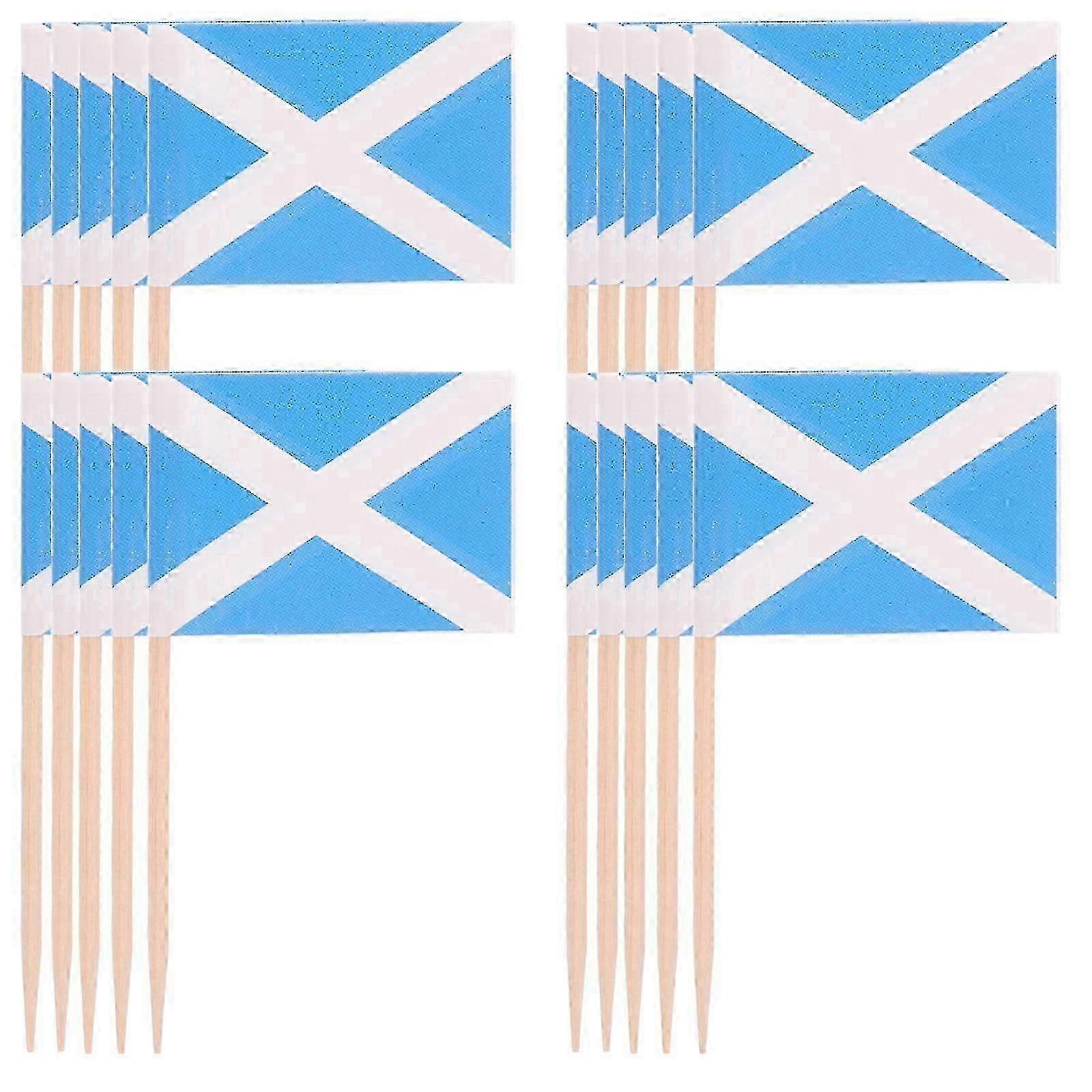 100 個スコットランドの装飾スコットランドのパーティー用品スコットランドのケーキの装飾スコットランドの国旗の装飾スコットランドのパーティーの好意-2025-ss