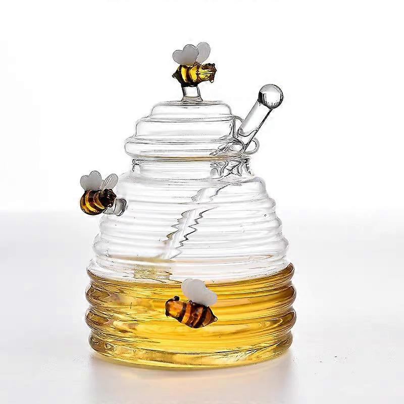 Honey Jar Borosilicate Glass Jar Set Honey Storage Glass Jar Decorated with Bees