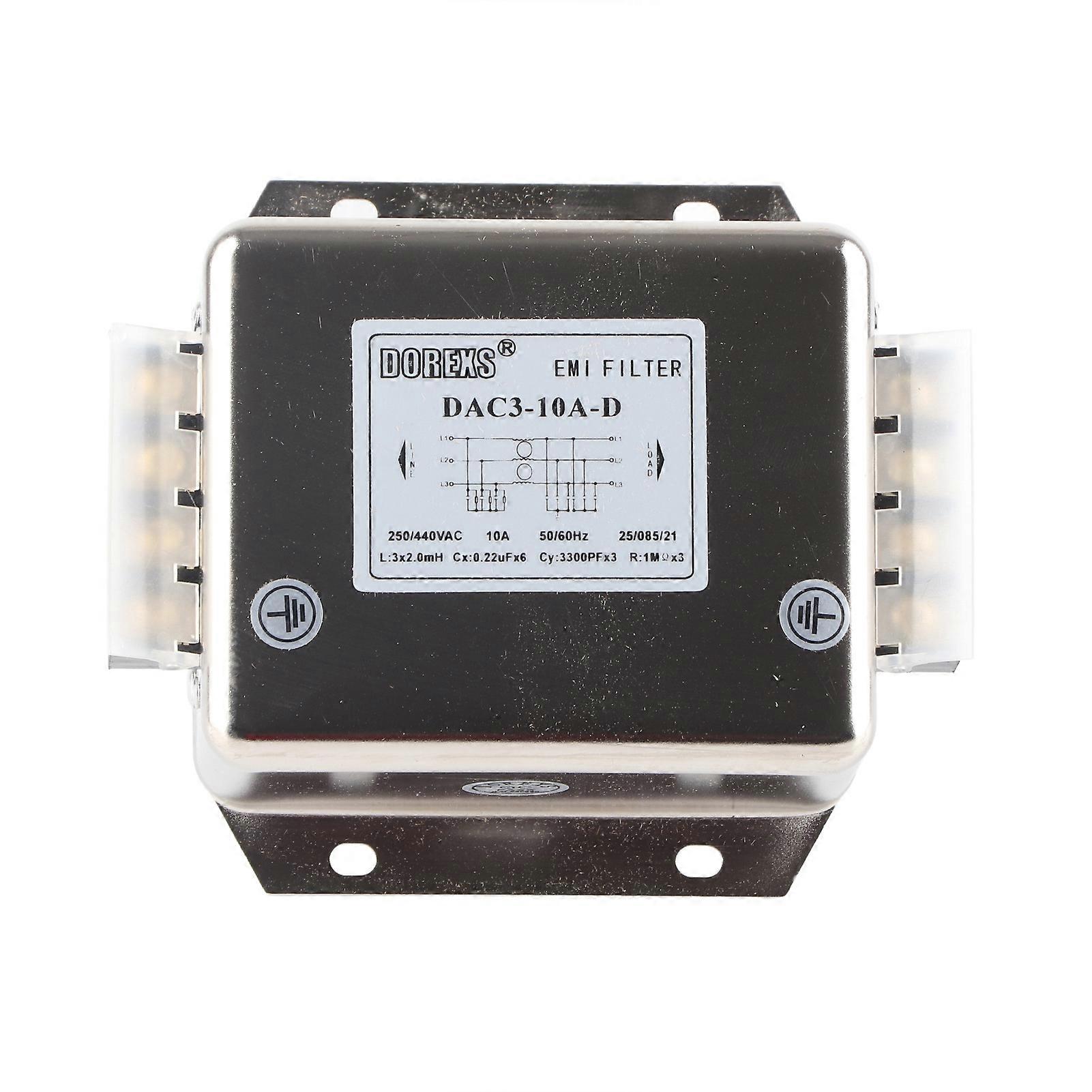 Filtre terminal triphasé 3 fils pour composants électroniques de ligne électrique AC250/440 V 50/60 Hz 10 A