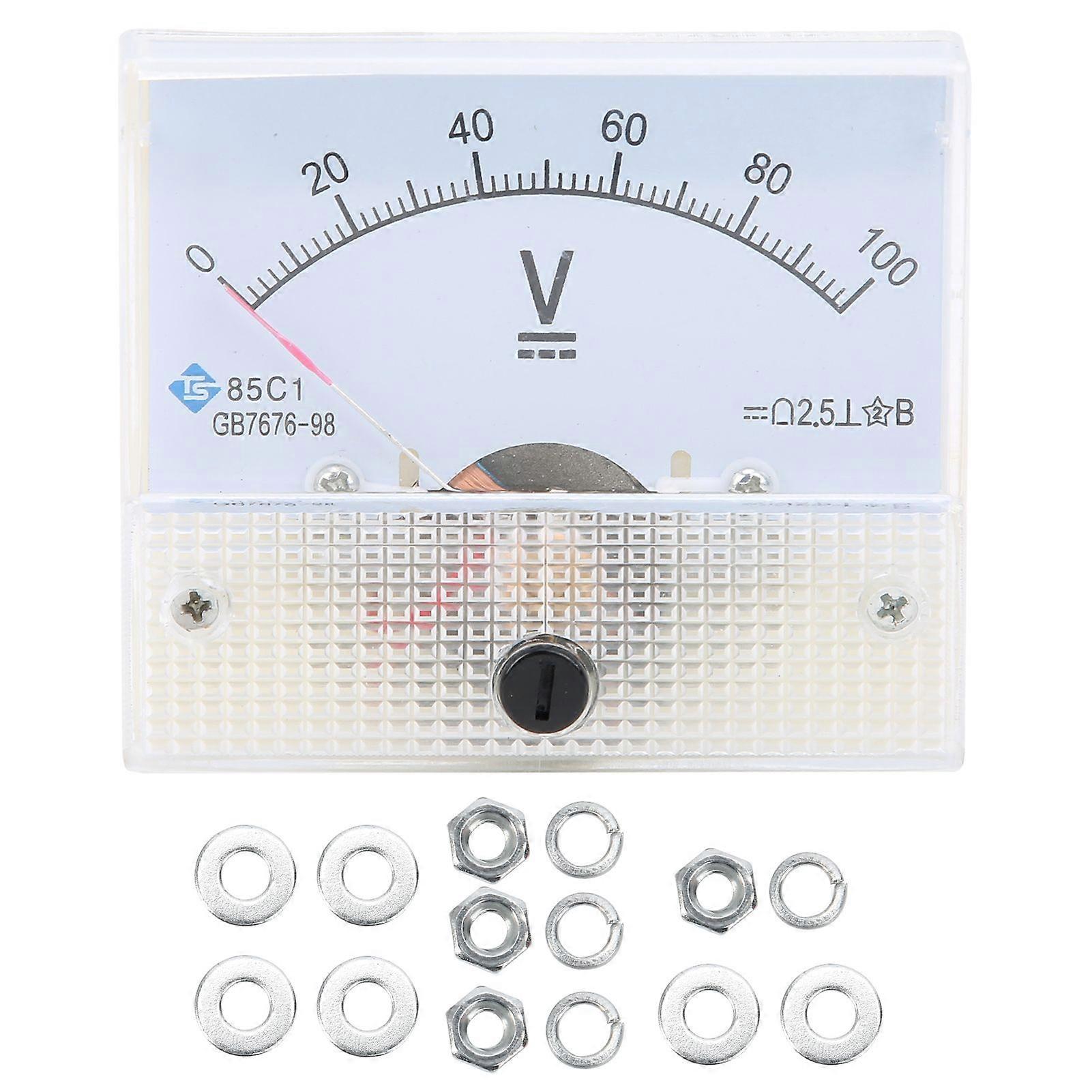 Pointer DC Voltmeter Panel Volt Voltage Meter Measuring Instrument 85C1 DC 0~100V