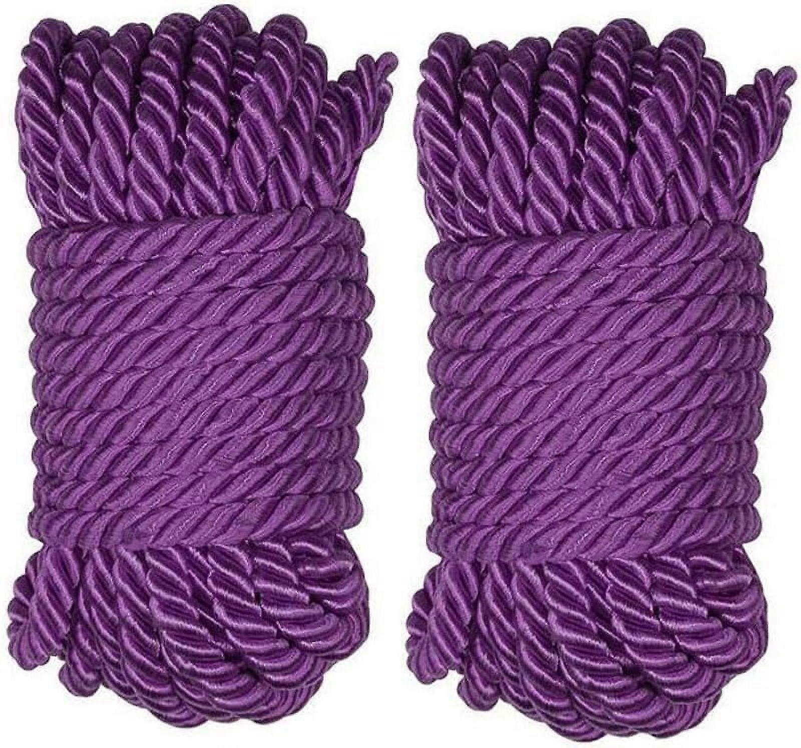 32 feet 8mm(1/3inch) Diameter Soft Silk Rope Solid Braided Twisted Ropes,10m Strong All Purpose Twine Cord Rope String Thread Shiny Cord