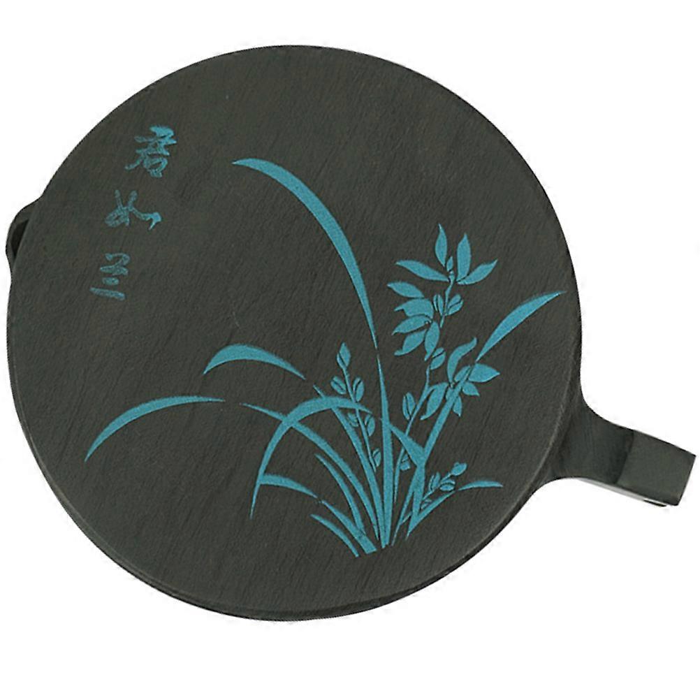 2Pcs Calligraphy Inkstone for Storage Black Lidded Grinding Inkslab