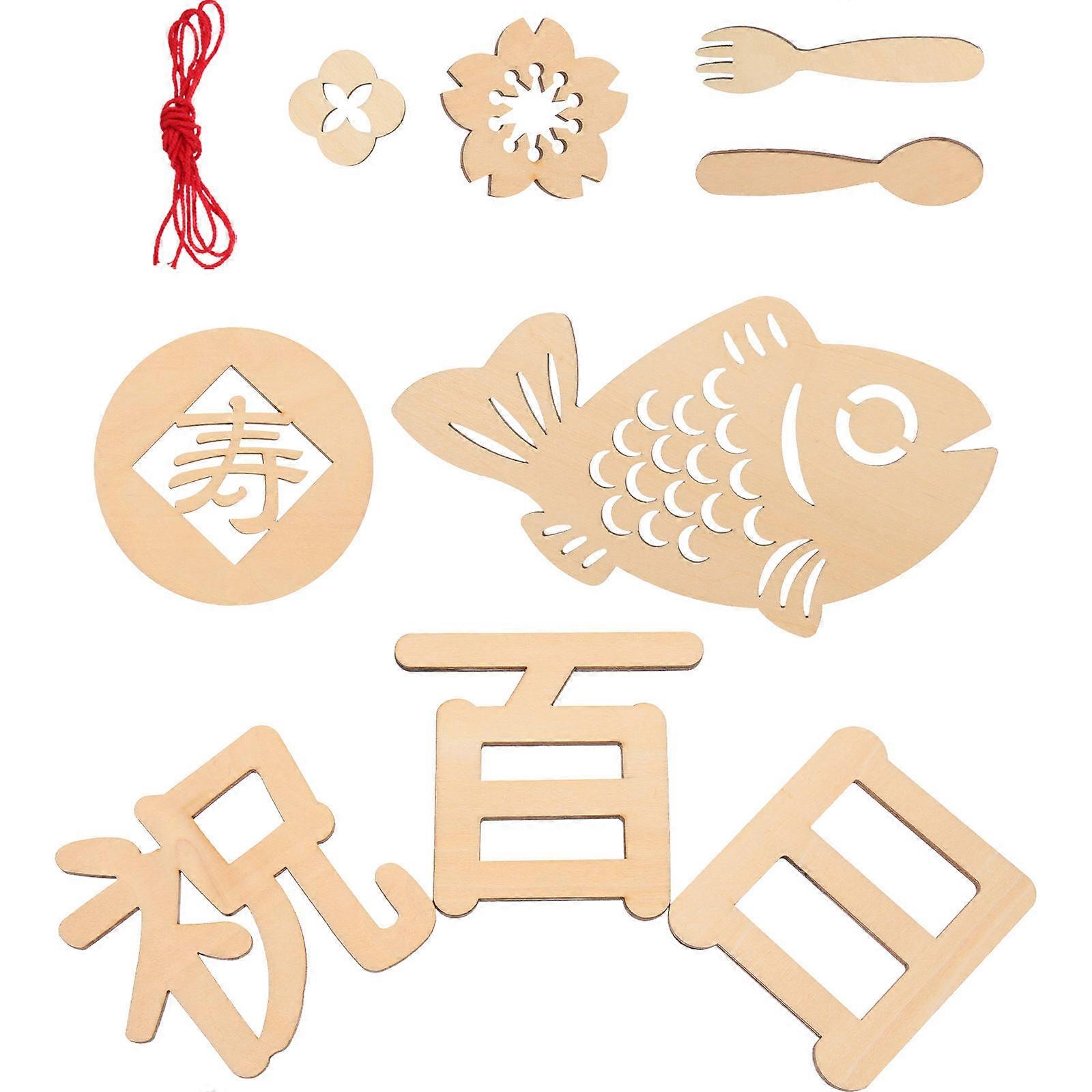 Baby Commemorative Photo Prop Wood Sign for Milestone 2Sets Beige