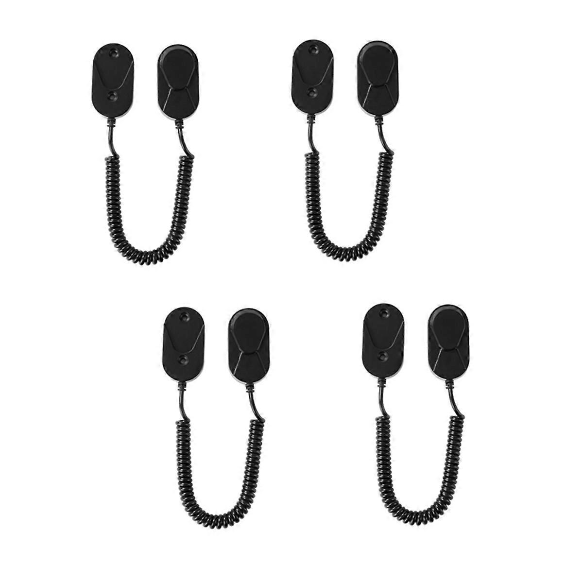 4 Pcs Anti Lost Rope Hook Remote Control Holder Lanyard Black