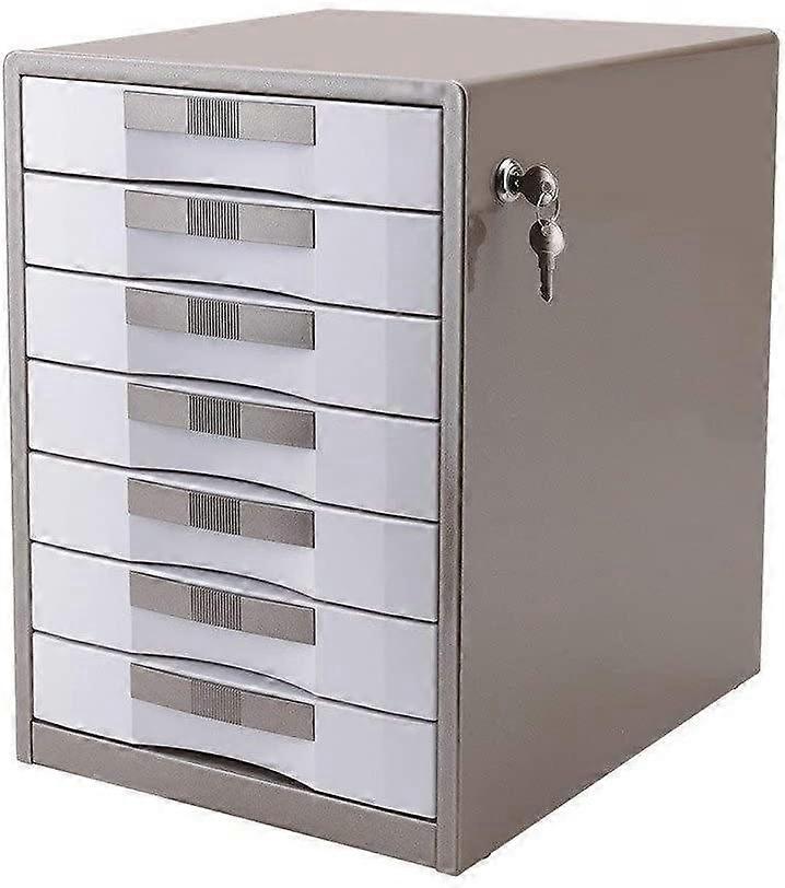 Metal File Cabinet With Lockable Storage, 7Drawer Slide Rail, OpenDoor Design For Office Supplies