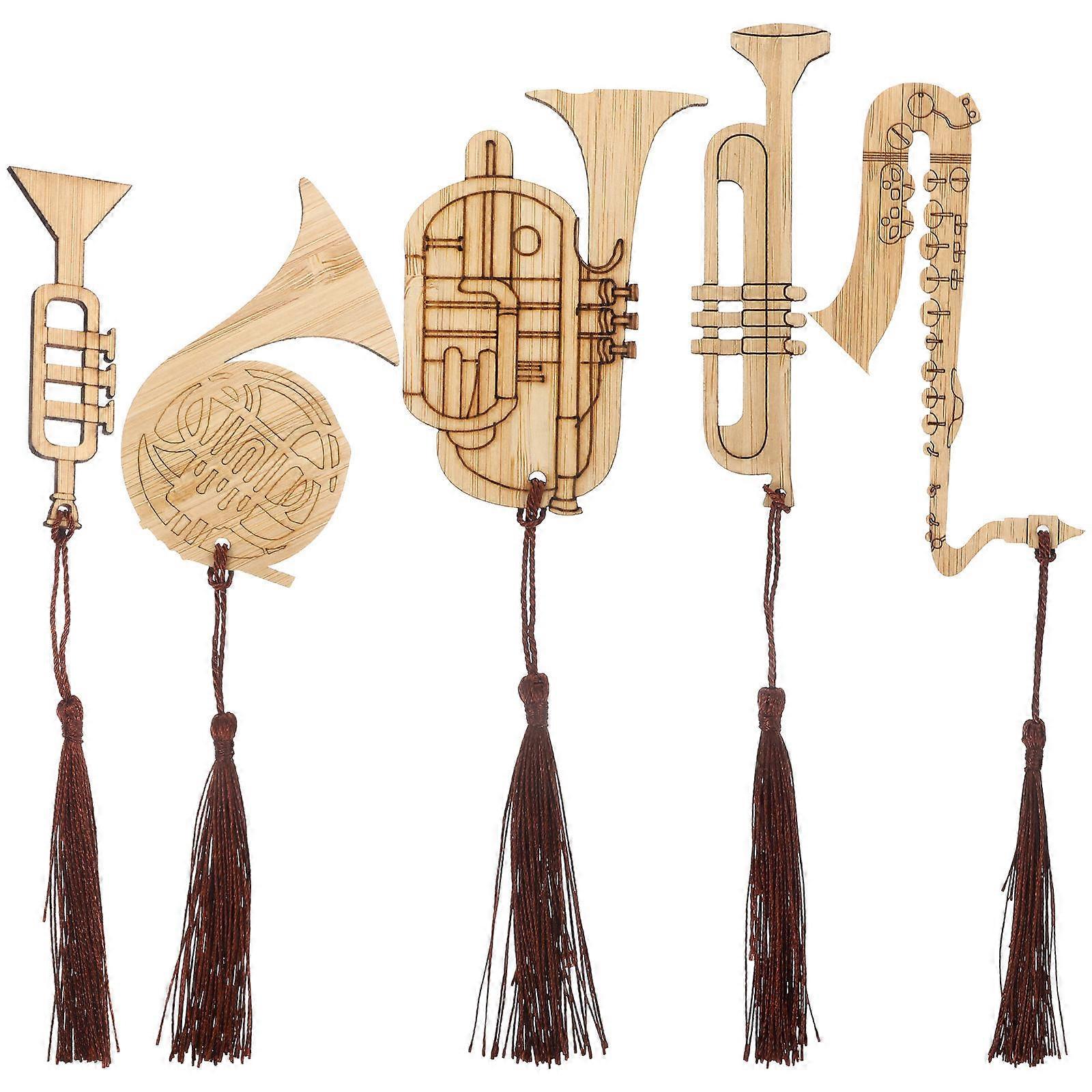 Bamboo Bookmarks 25 Pcs Instrument Shape Ideal For Decoration Reading And Gift Occasions