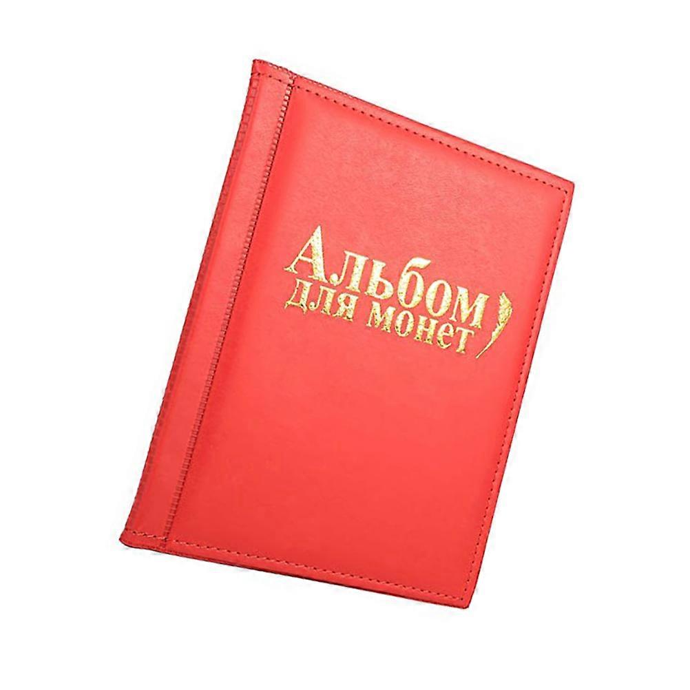 Coin Storage Book Coin Holder for Collection Use 250 Pockets Red Pocket