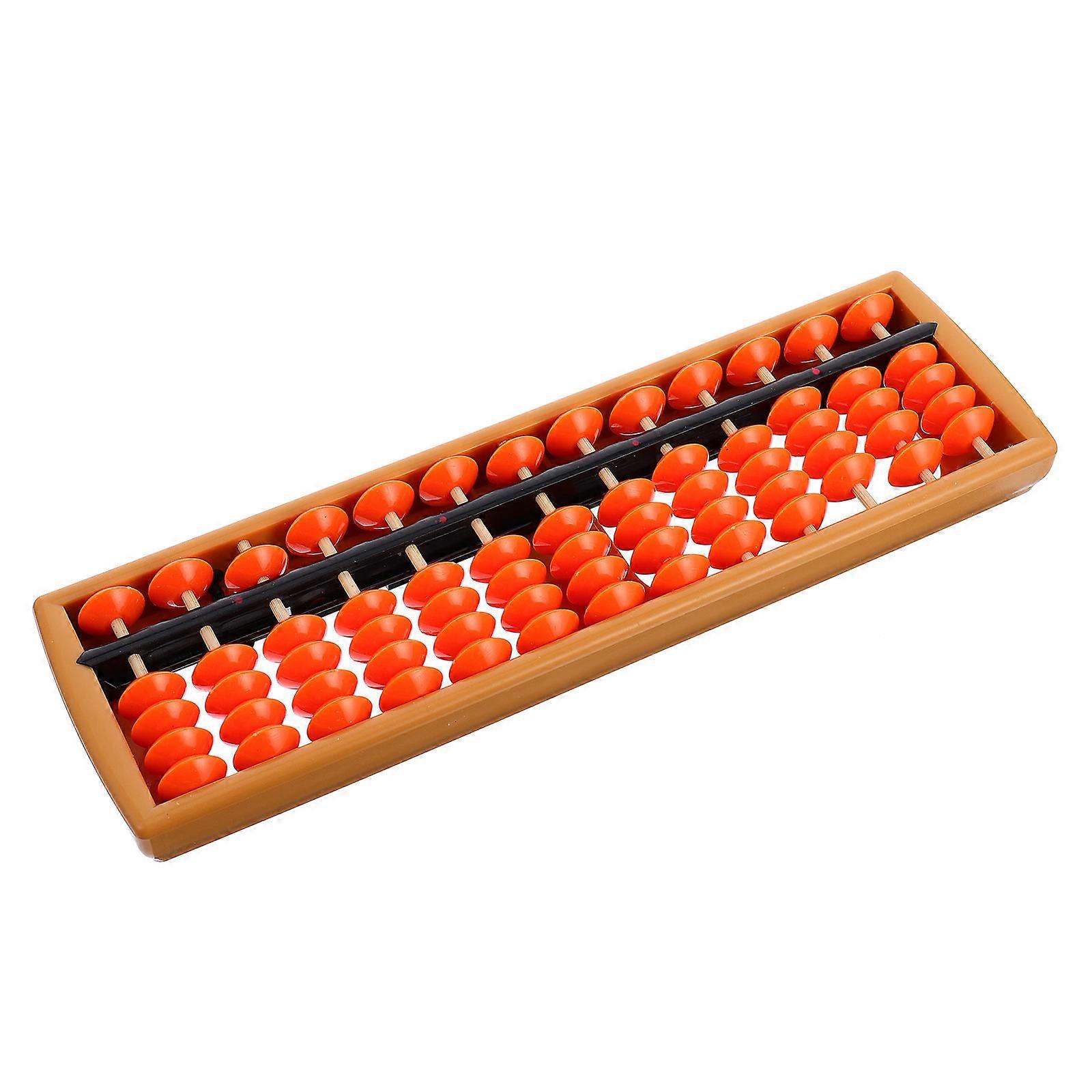 Rectangular Chinese Abacus Math Tools For Children School Study Decoration 9.8 X 2.9 X 0.8 In Orange 1Pack