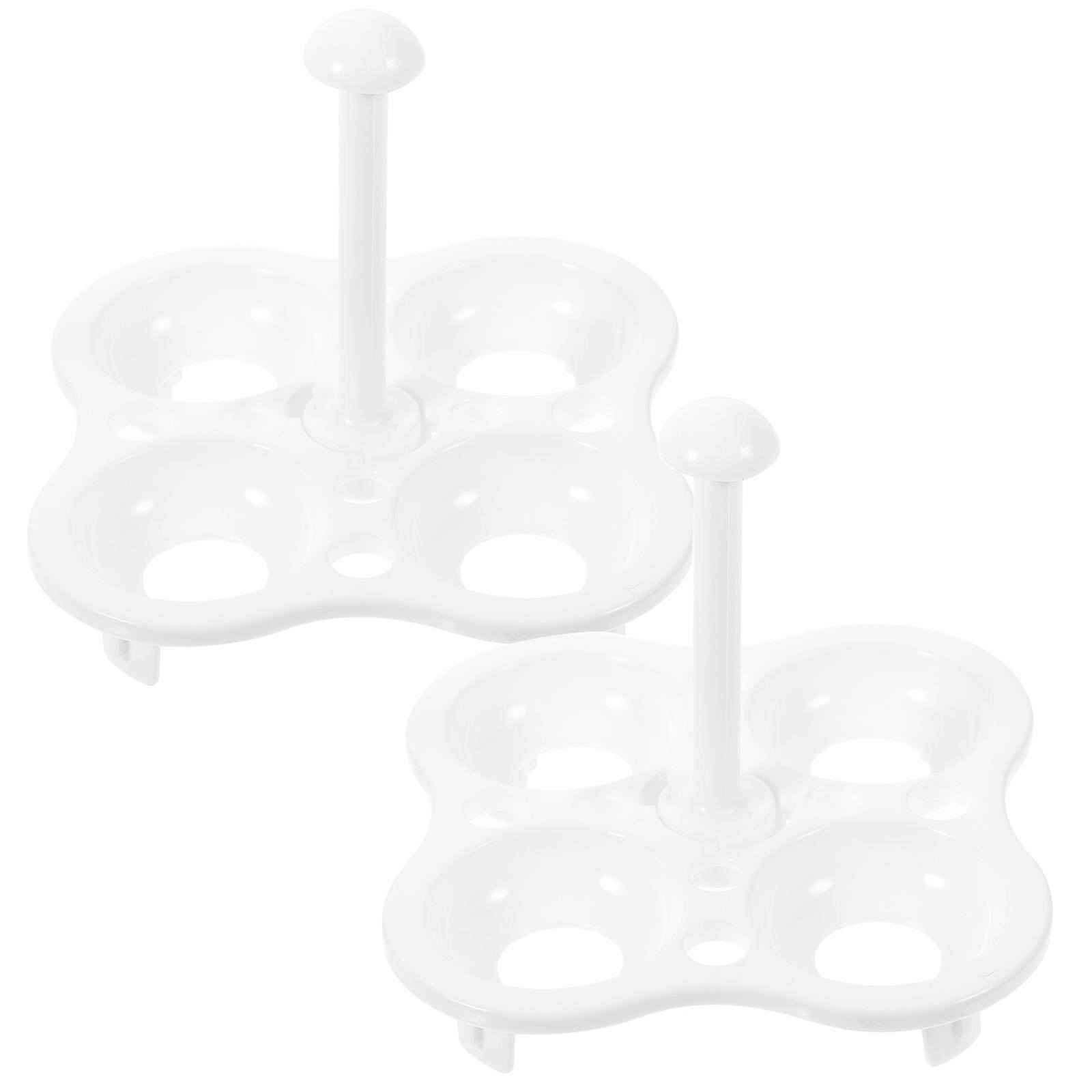 Egg Steamer Rack For Kitchen Cookware 4-Grid White Reusable Steam Food 6 Pcs