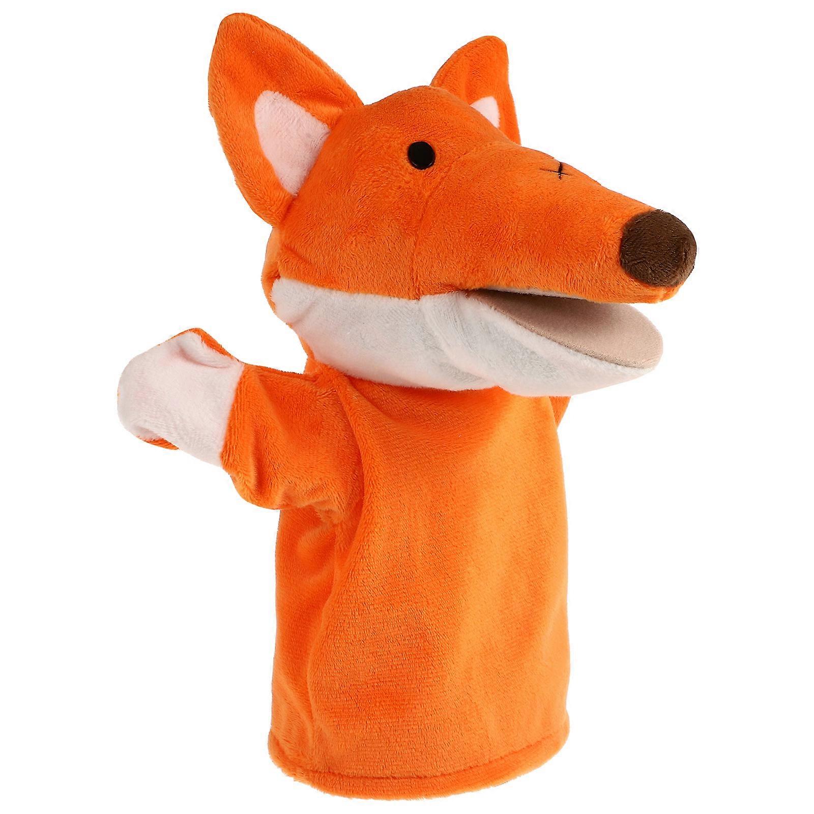 Fox Finger Puppet Toy for Kids Use Plush Animal Doll Cartoon Finger Toy