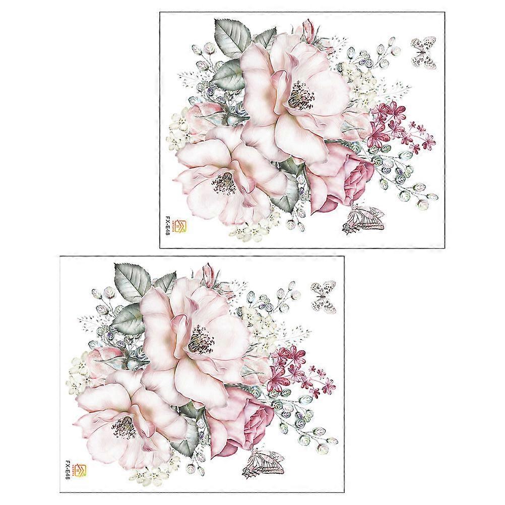 Indoor Wall Decal Creative Flower Design for Home Decor 2Pcs
