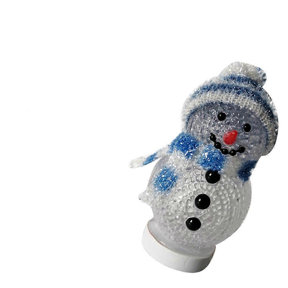Xmas Party Night Lamp USB Charging Snowman for Lighting Use 2Pcs Blue