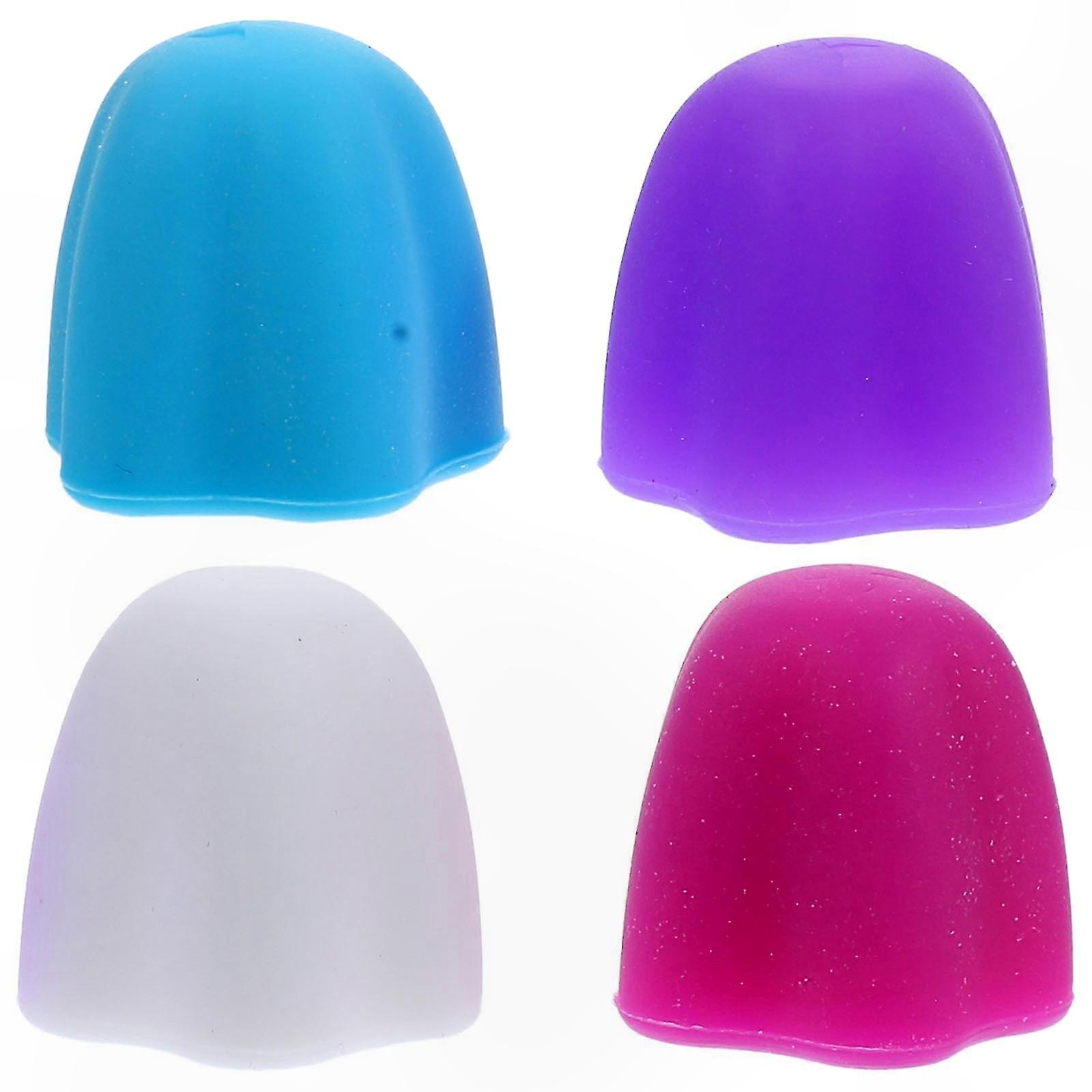 4-Pack Silicone Toothpaste Caps with Face Lotion Design for Kids