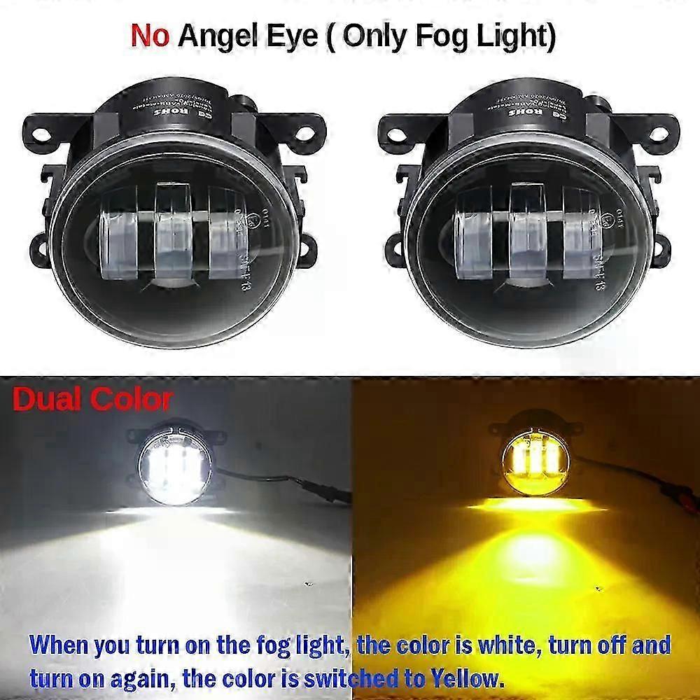 Compatible 2 X Car Front Bumper Fog Light Assembly For Fiat Ducato 250-290 2014-2020 30W LED Lens Angel Eye Fog Daytime Running Lamp 12V