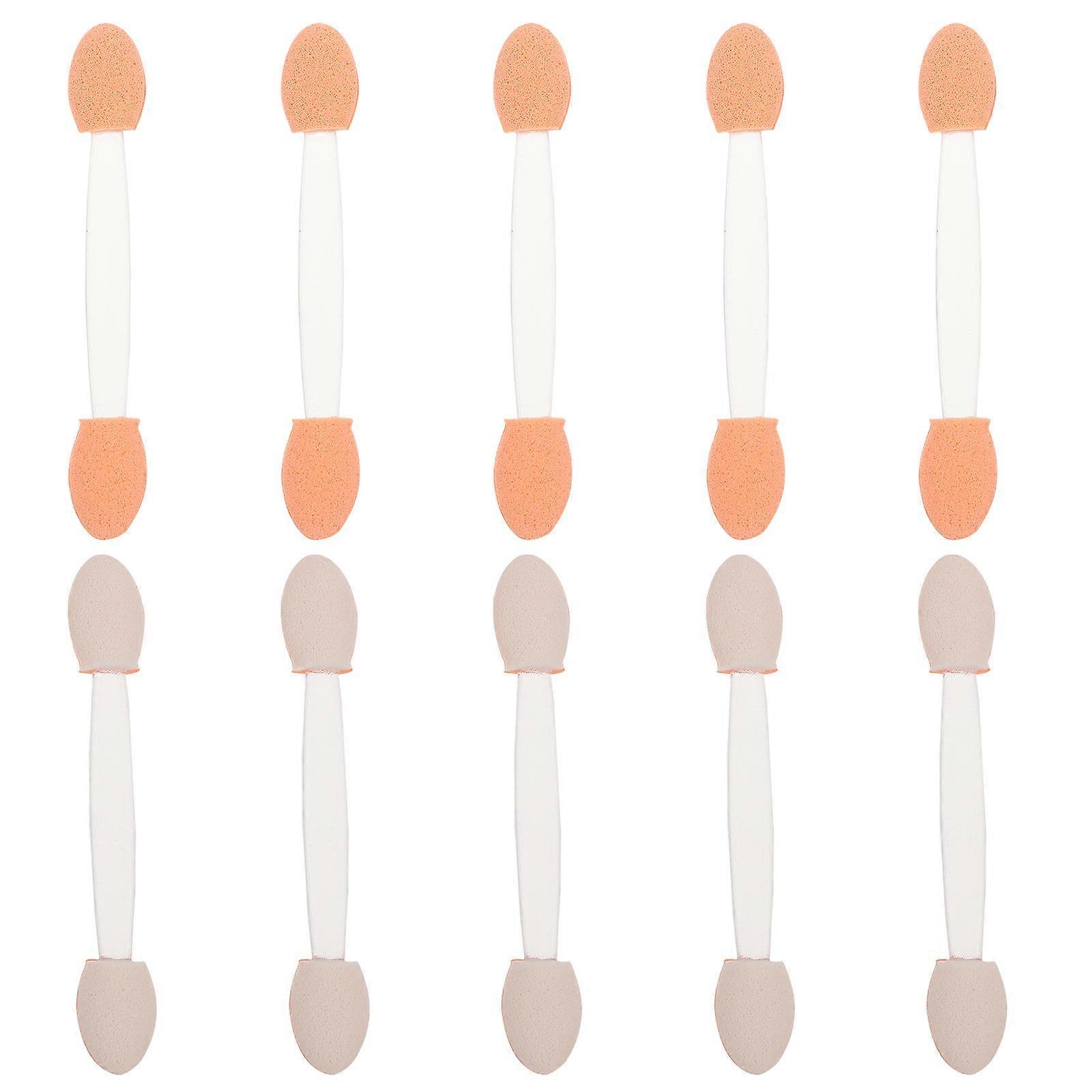Double Head Eye Shadow Brushes Oval Tips Travel Disposable Usage Plastic Sturdy Wand 100Pcs