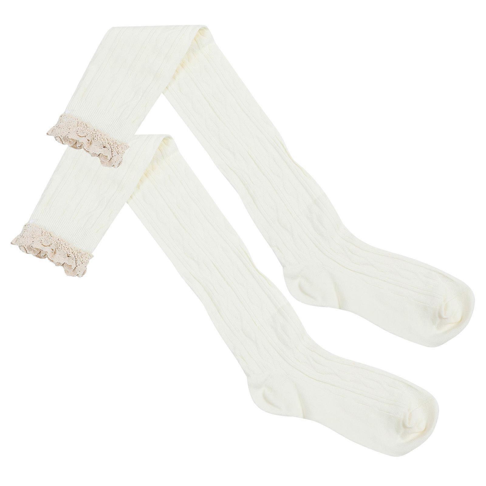 Cotton Over The Knee Socks For Women And Girls In White Designed For Party Cosplay And Daily Use With Elastic Design 1 Pair