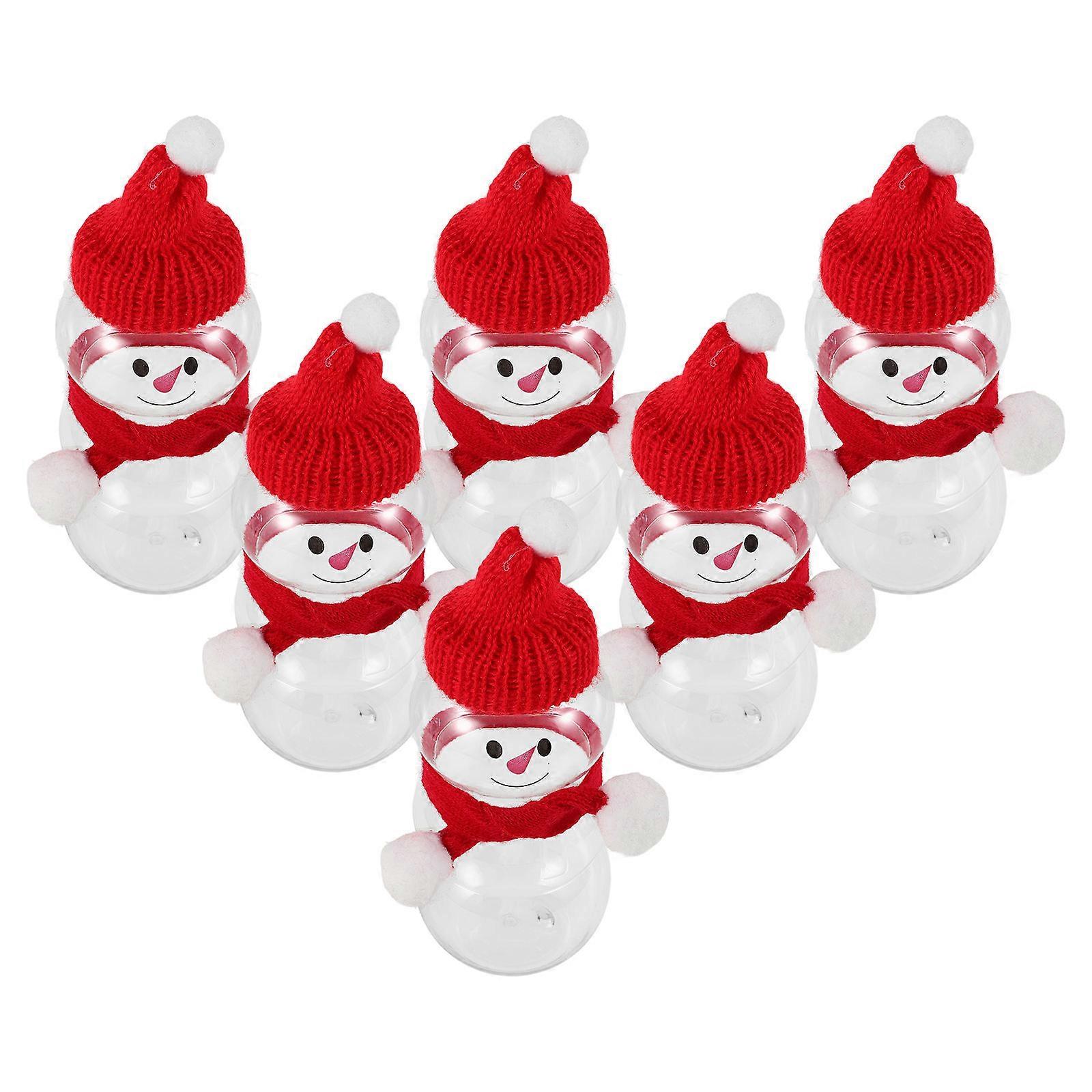 Xmas Drink Containers Snowman Beverage Bottles for Storage Use 6Sets