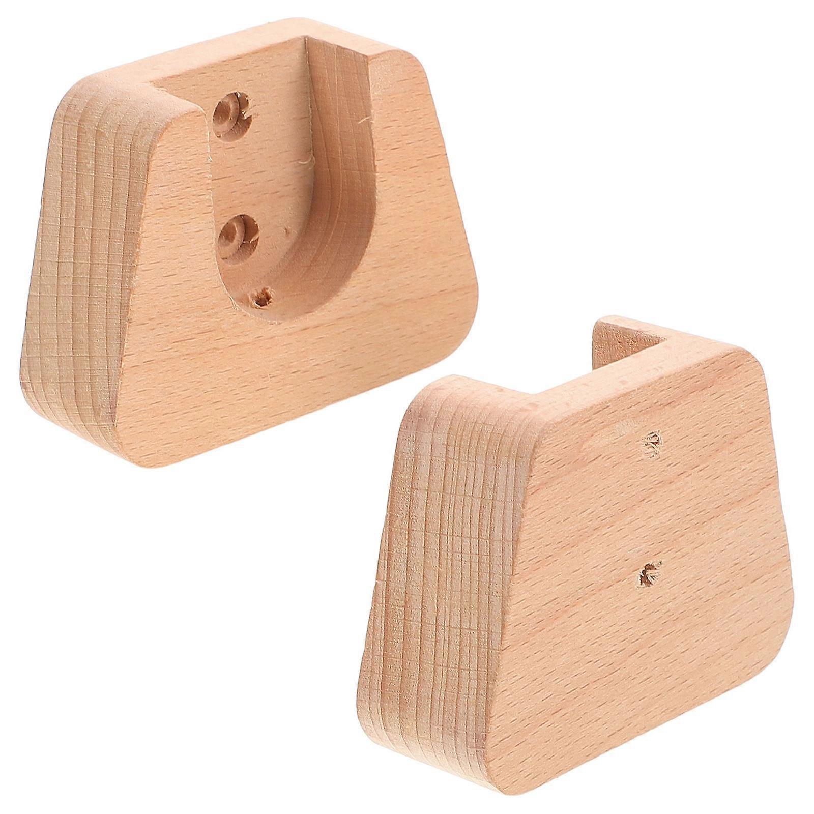 Curtain Rod Mounting Brackets For Homeowners Bay Windows Chocolate Wooden 2Pcs Support Functionality