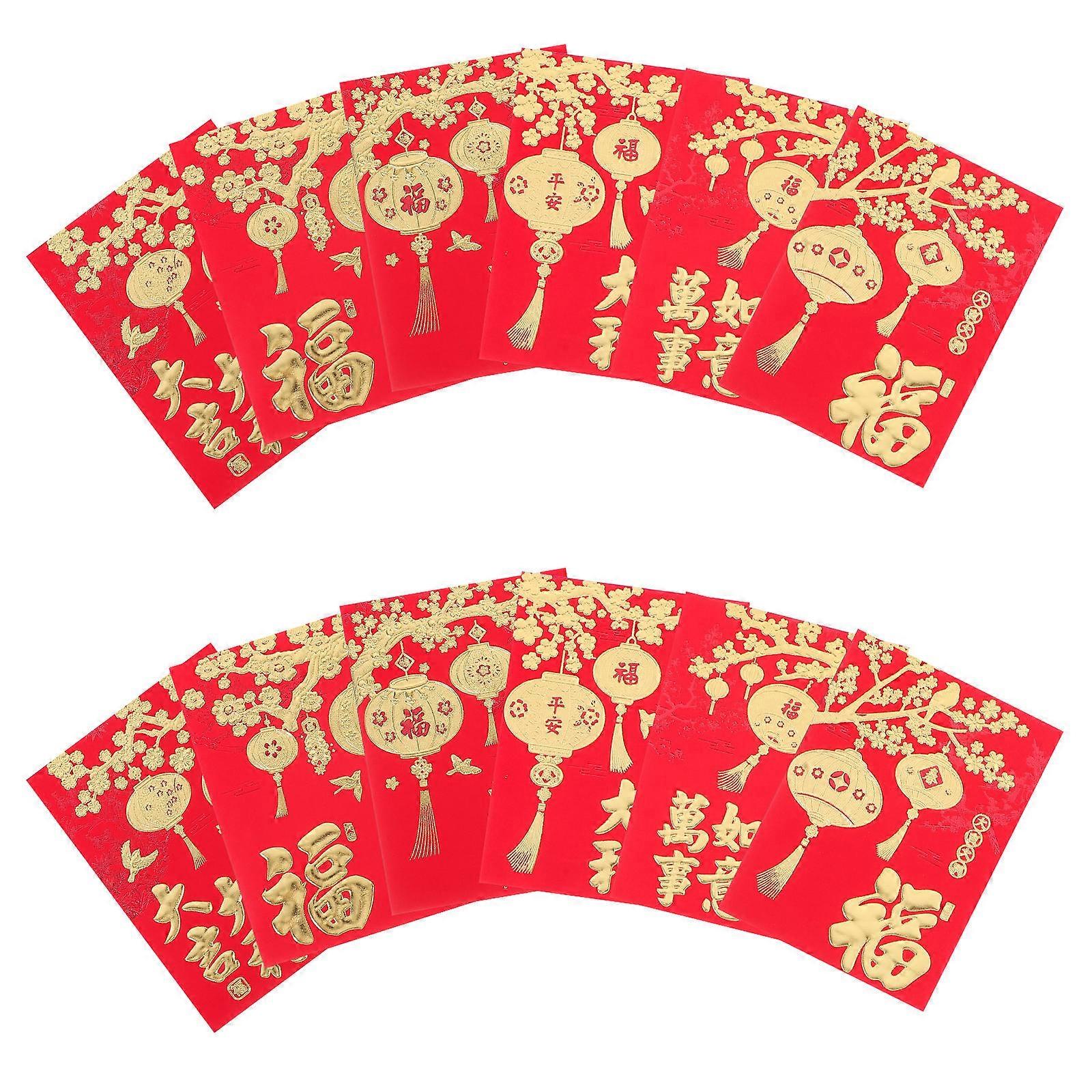 Traditional Snake Year Red Envelopes Chinese Red Packets for Storage 48Pcs