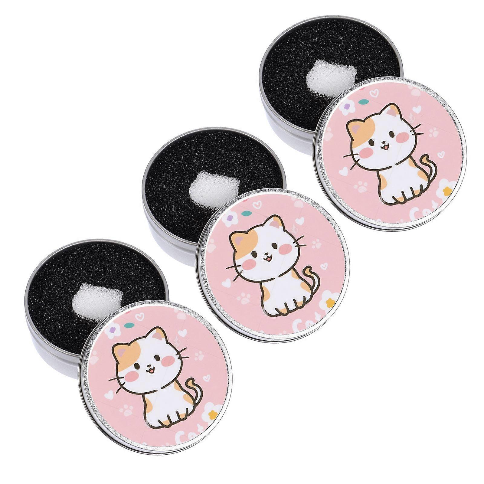 Pink Cleaning Sponge Cosmetic Brush Cleaning Case for 5Pcs Use